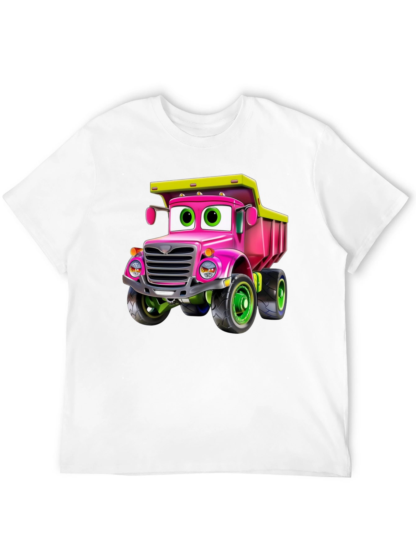 Cartoon Truck T-Shirt - Pink & Green