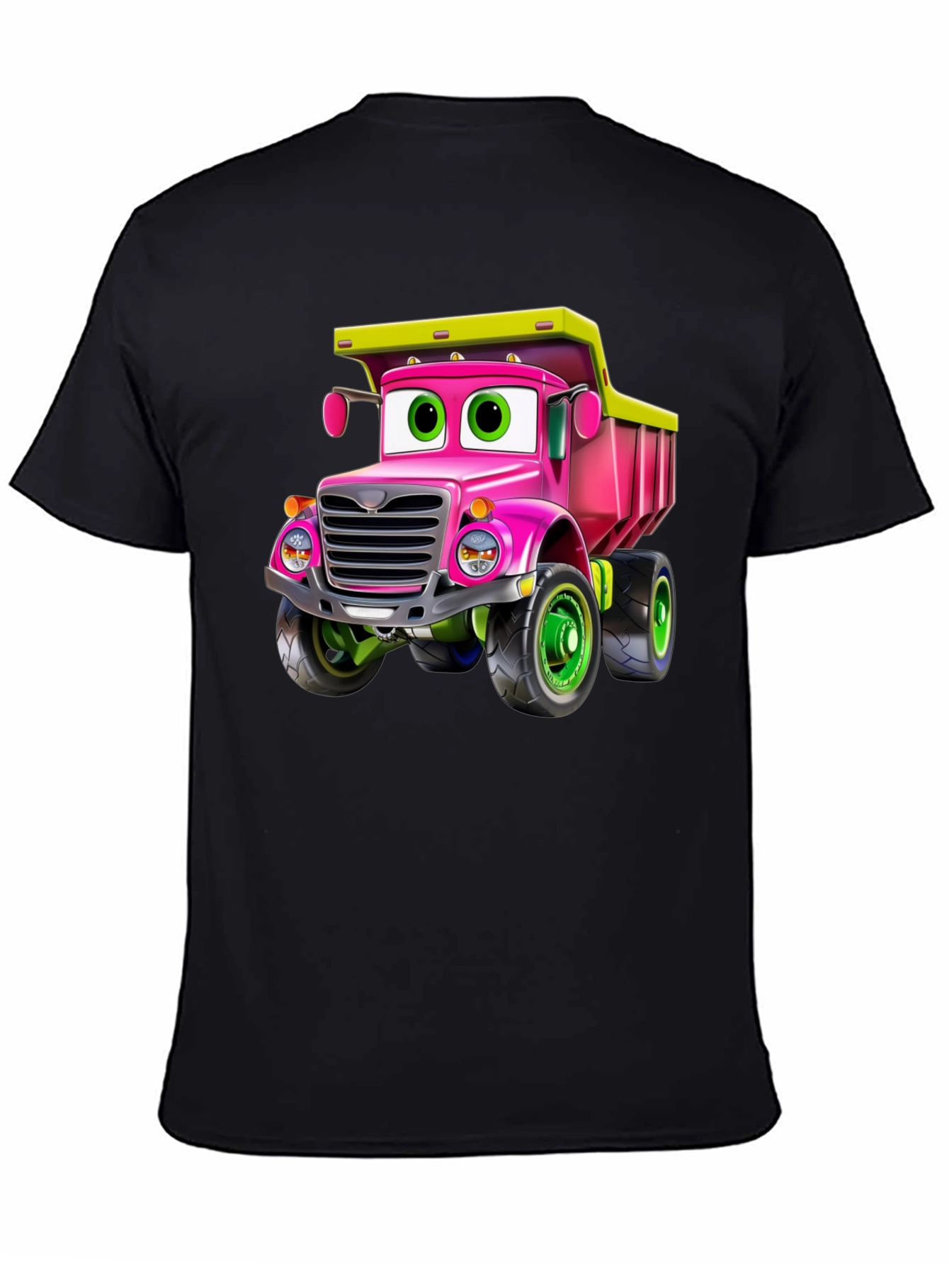 Cartoon Truck T-Shirt - Pink & Green