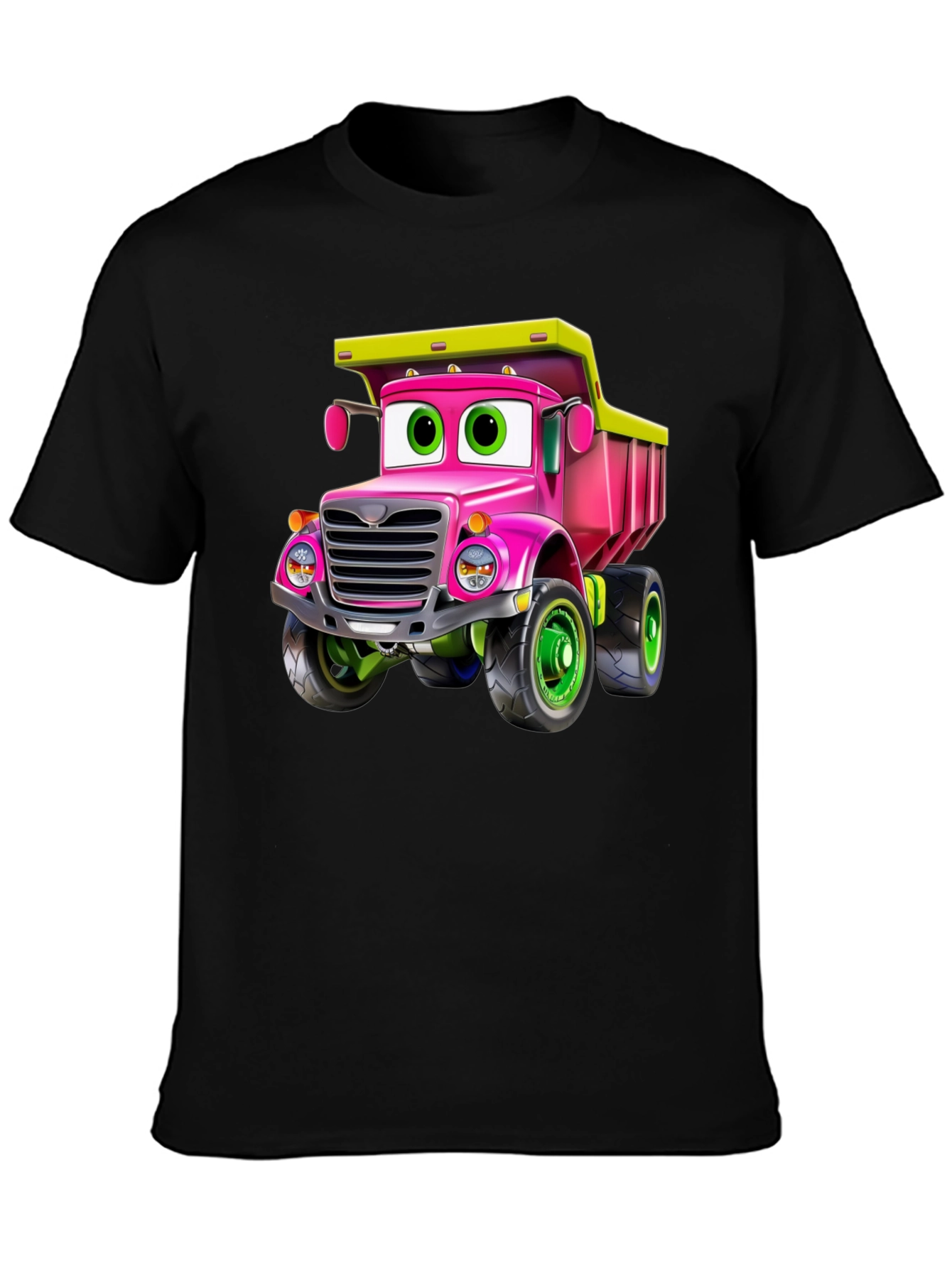 Cartoon Truck T-Shirt - Pink & Green