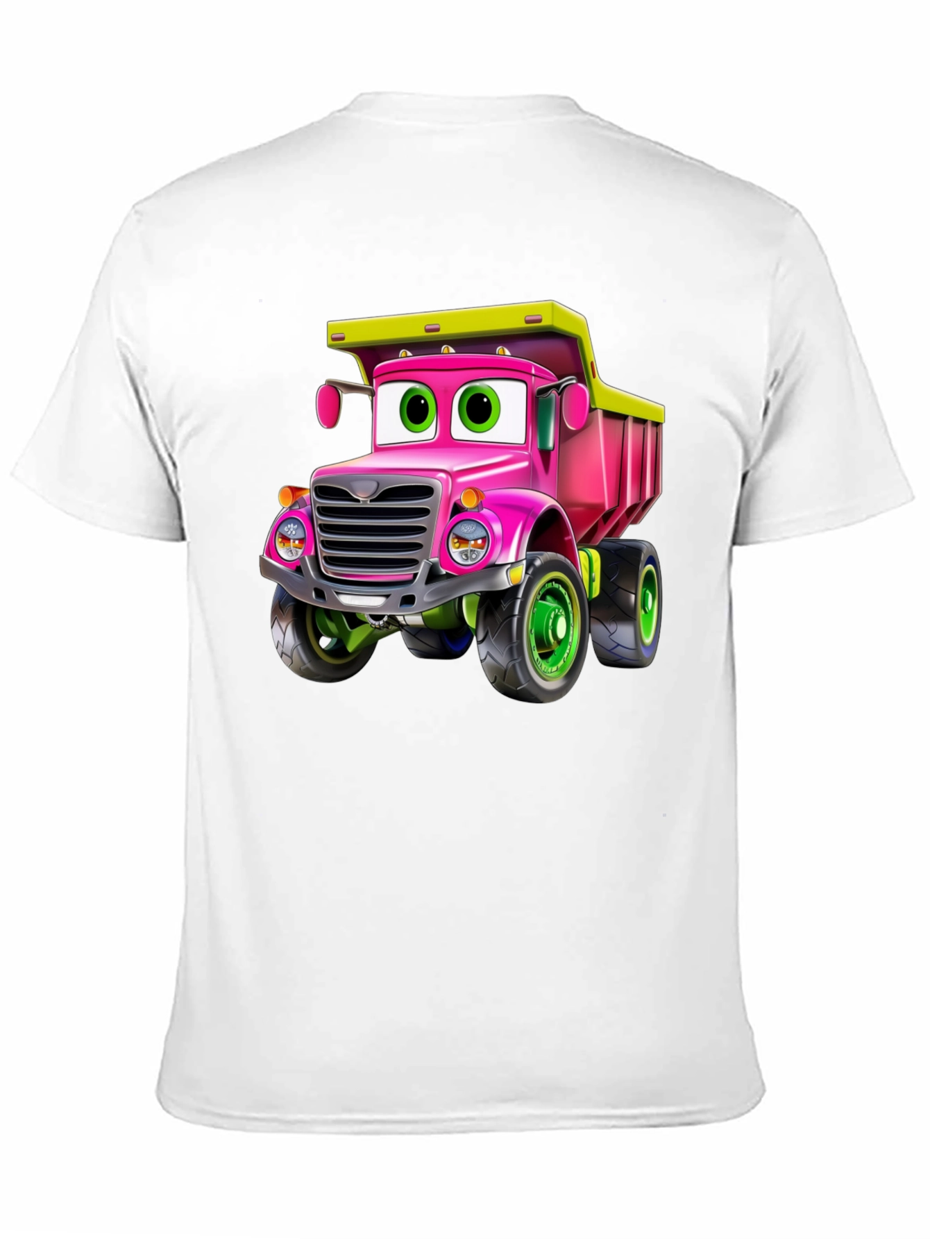 Cartoon Truck T-Shirt - Pink & Green