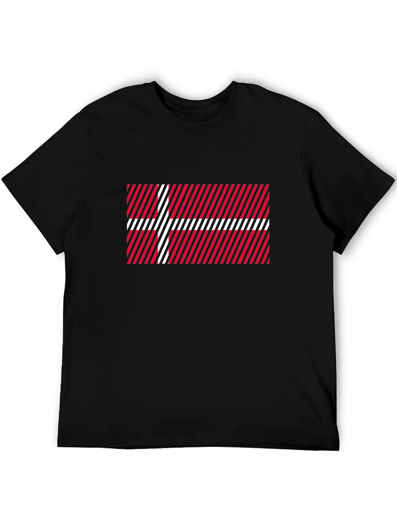 Danish Flag Pattern T-Shirt
