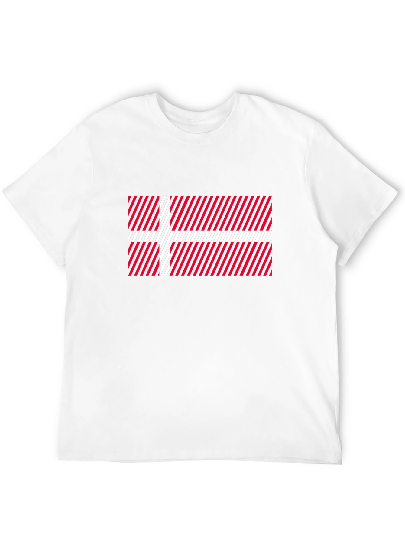 Danish Flag Pattern T-Shirt