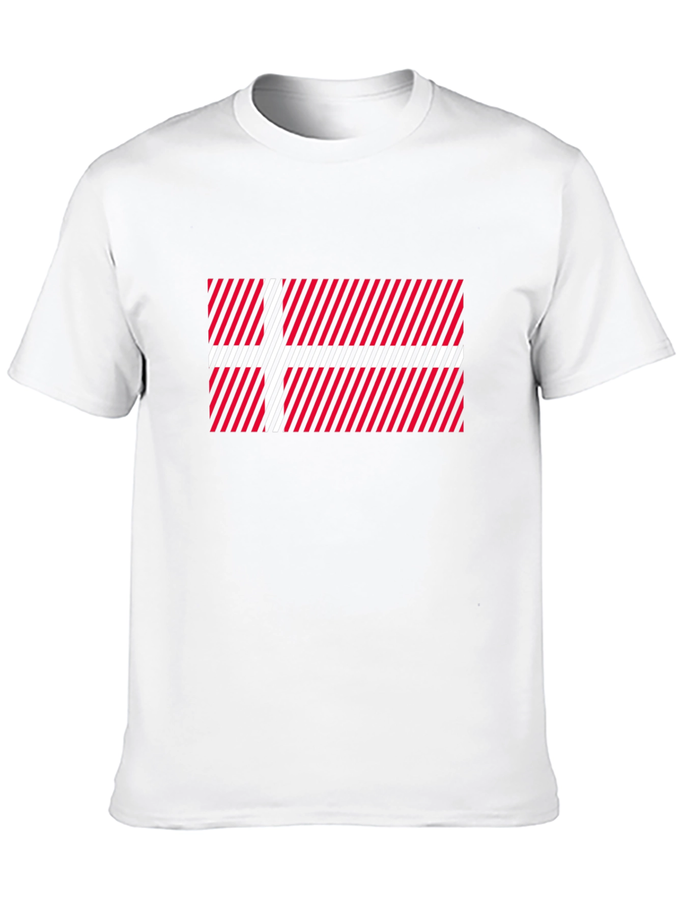 Danish Flag Pattern T-Shirt