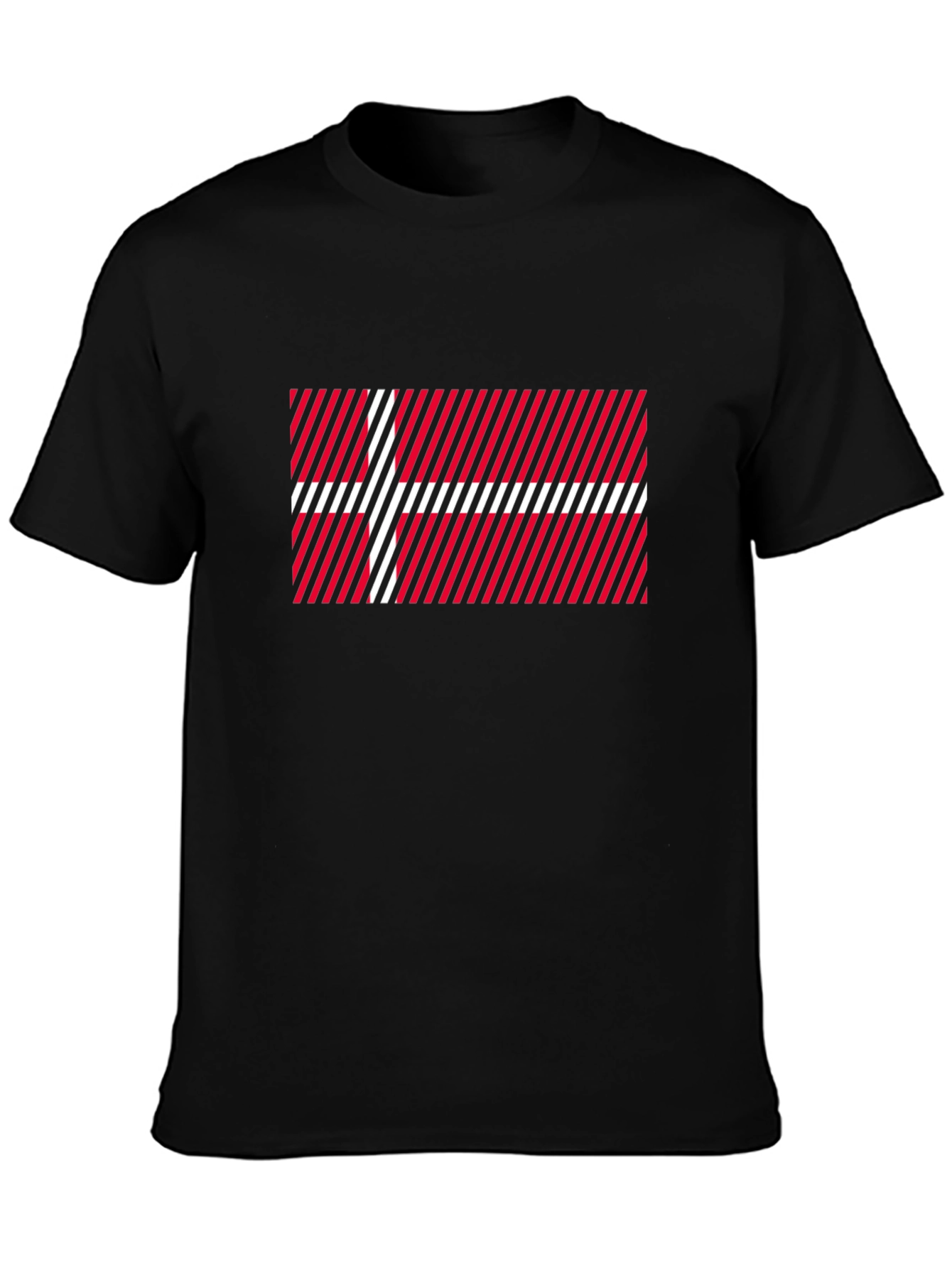 Danish Flag Pattern T-Shirt