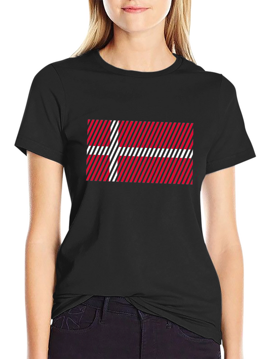 Danish Flag Pattern T-Shirt