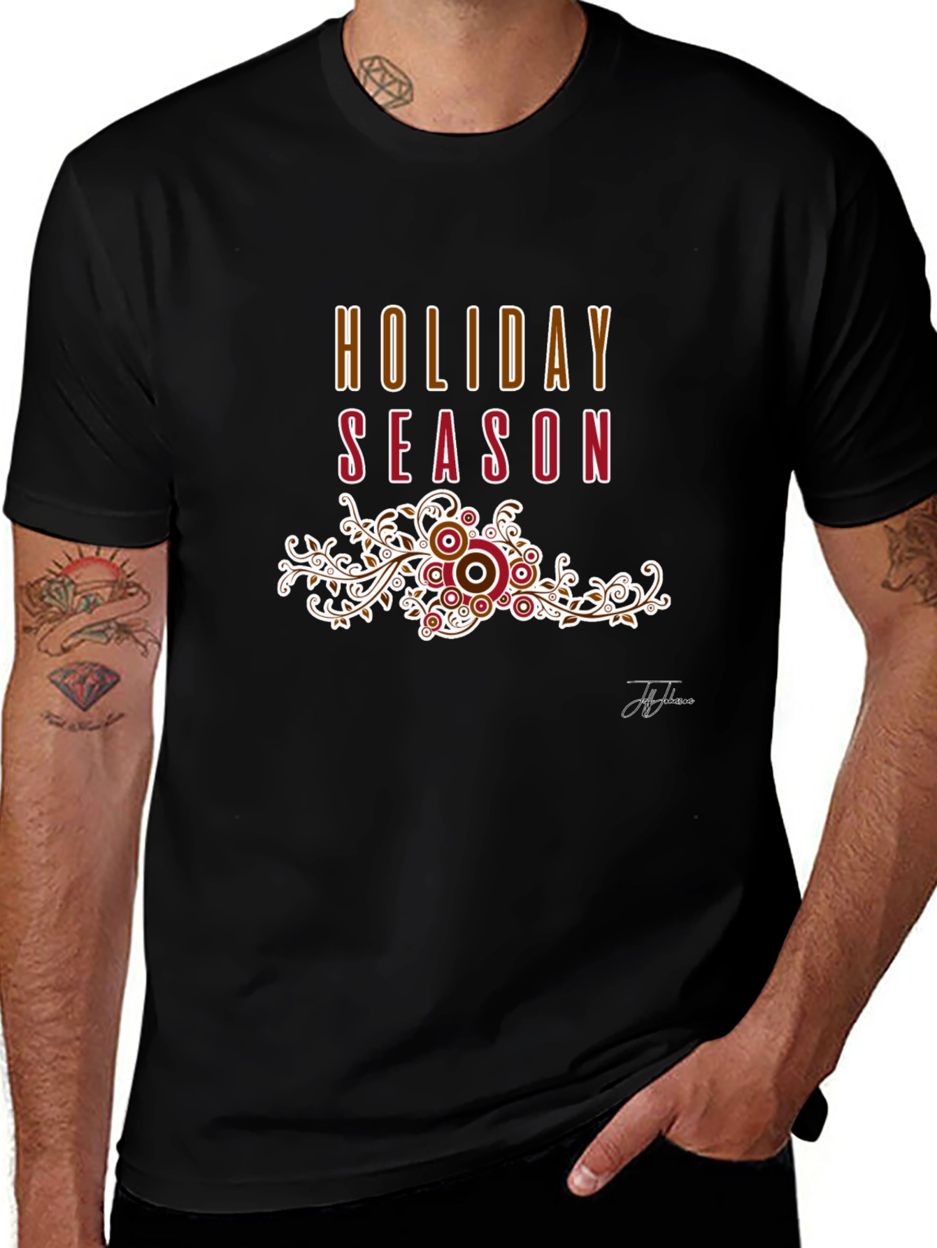 Holiday Season Graphic Tee - Black