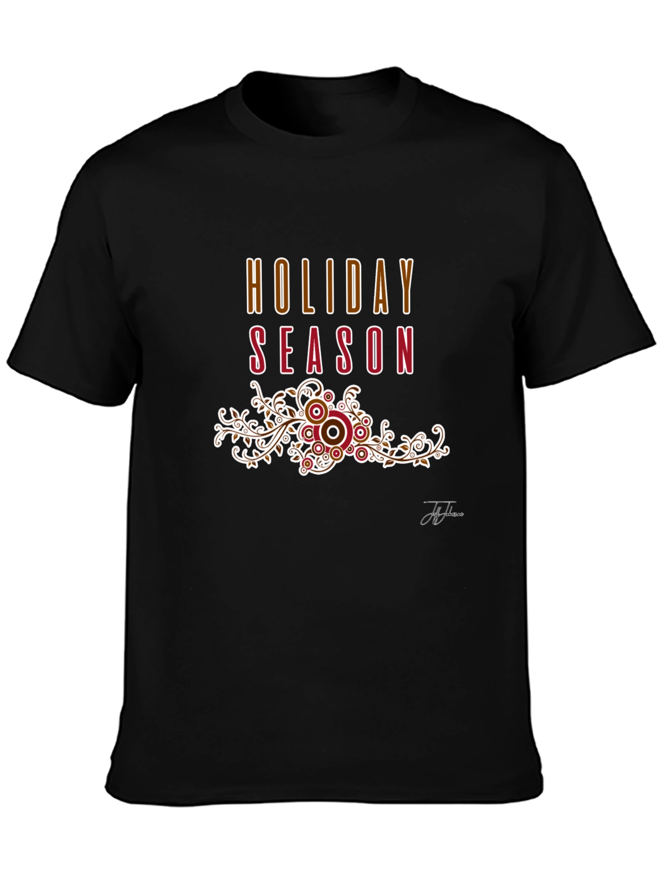 Holiday Season Graphic Tee - Black