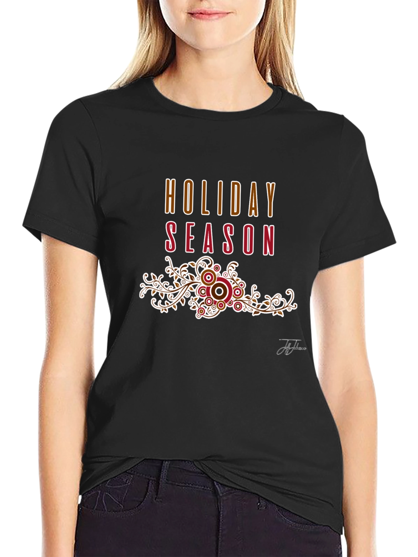 Holiday Season Graphic Tee - Black