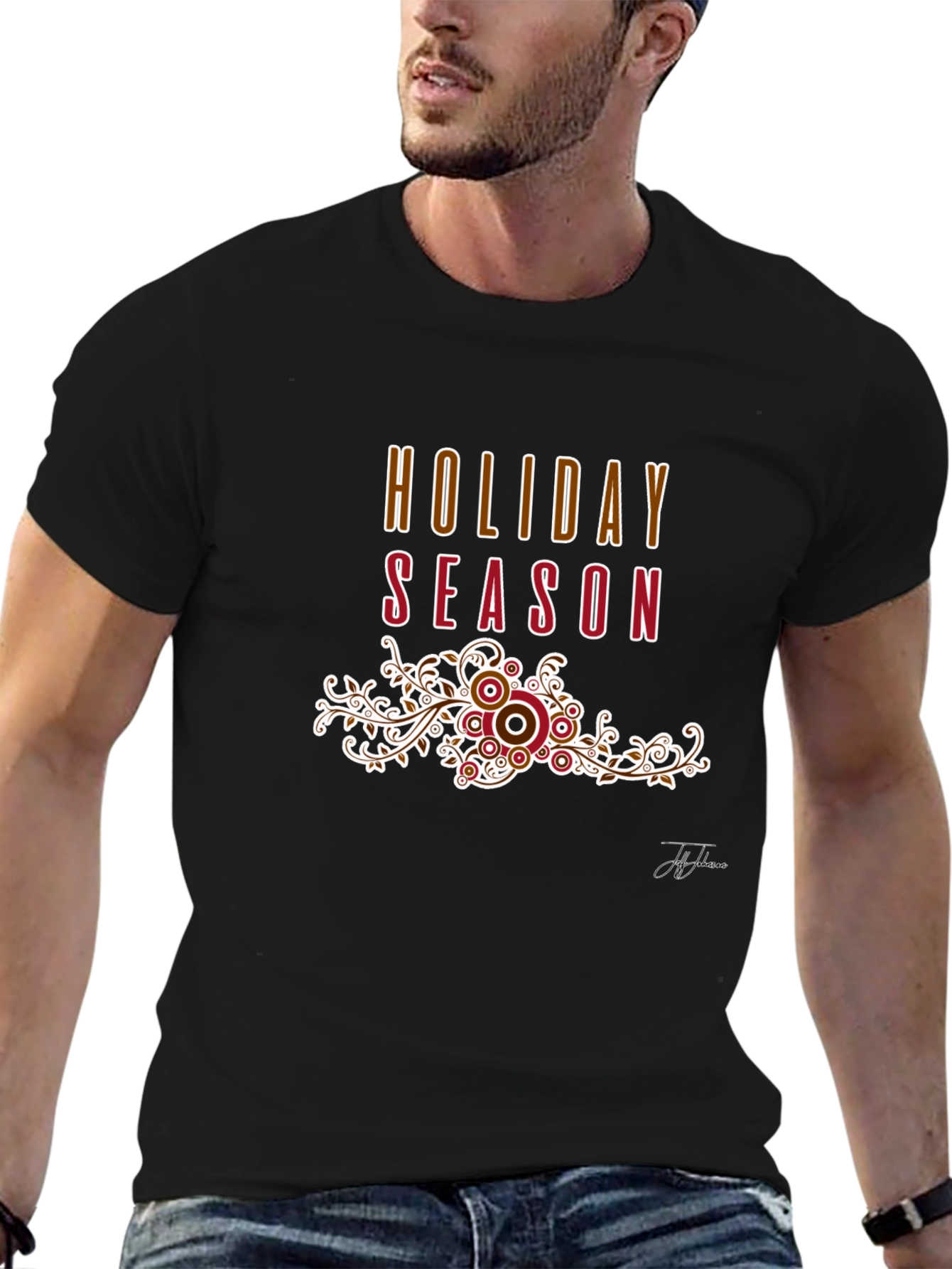 Holiday Season Graphic Tee - Black