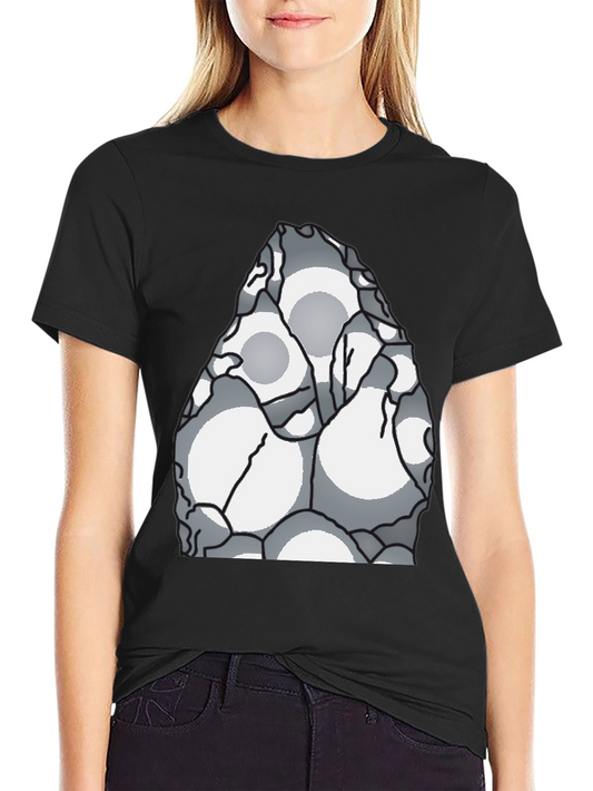Abstract Circle Pattern Black T-Shirt