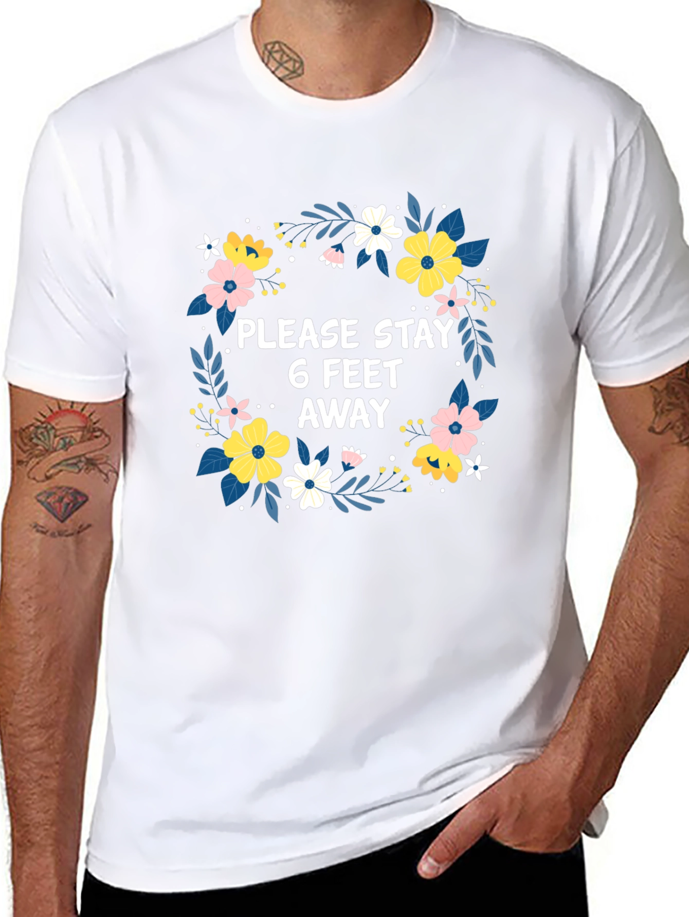 Stay Away Floral Graphic T-Shirt
