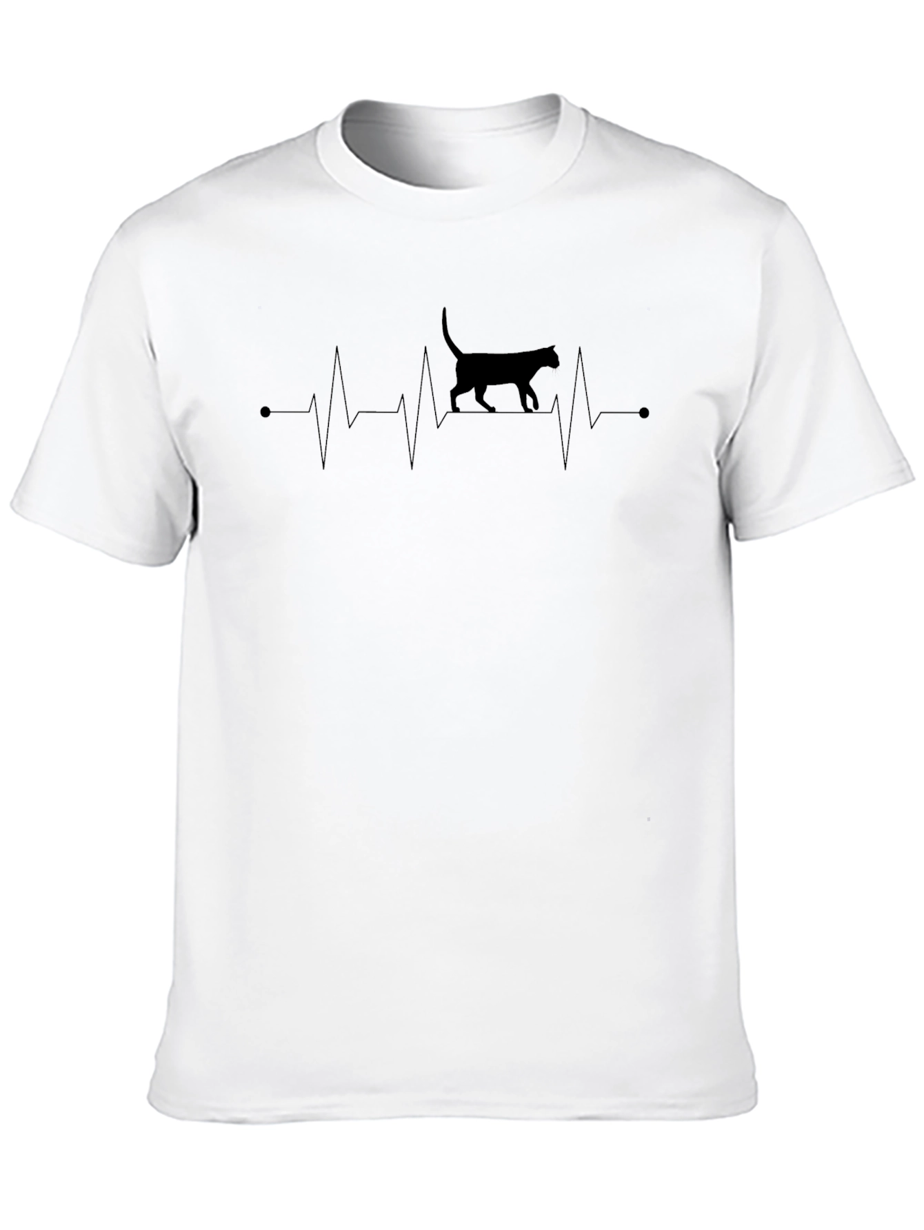 Cat Heartbeat T-Shirt - Casual Wear