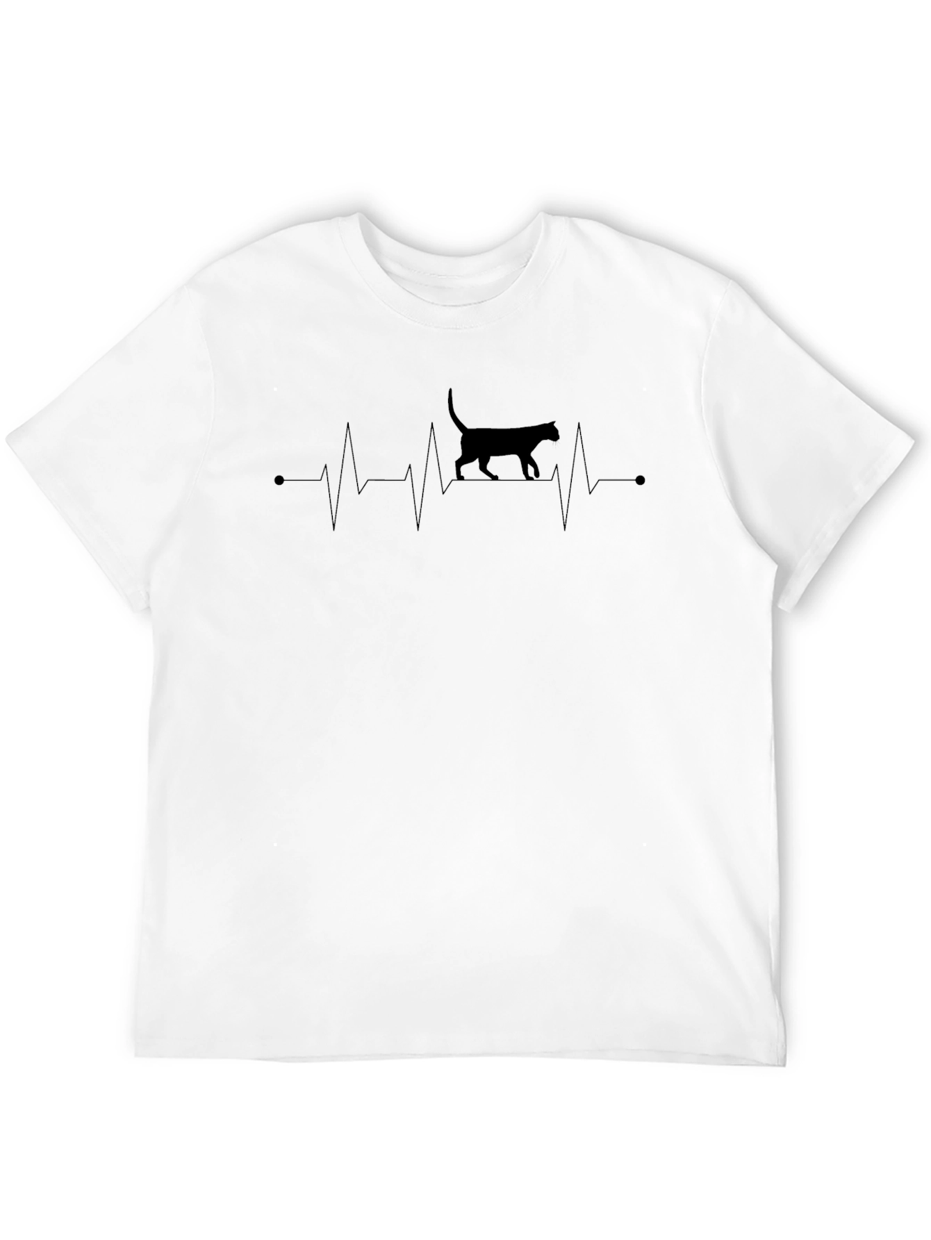 Cat Heartbeat T-Shirt - Casual Wear