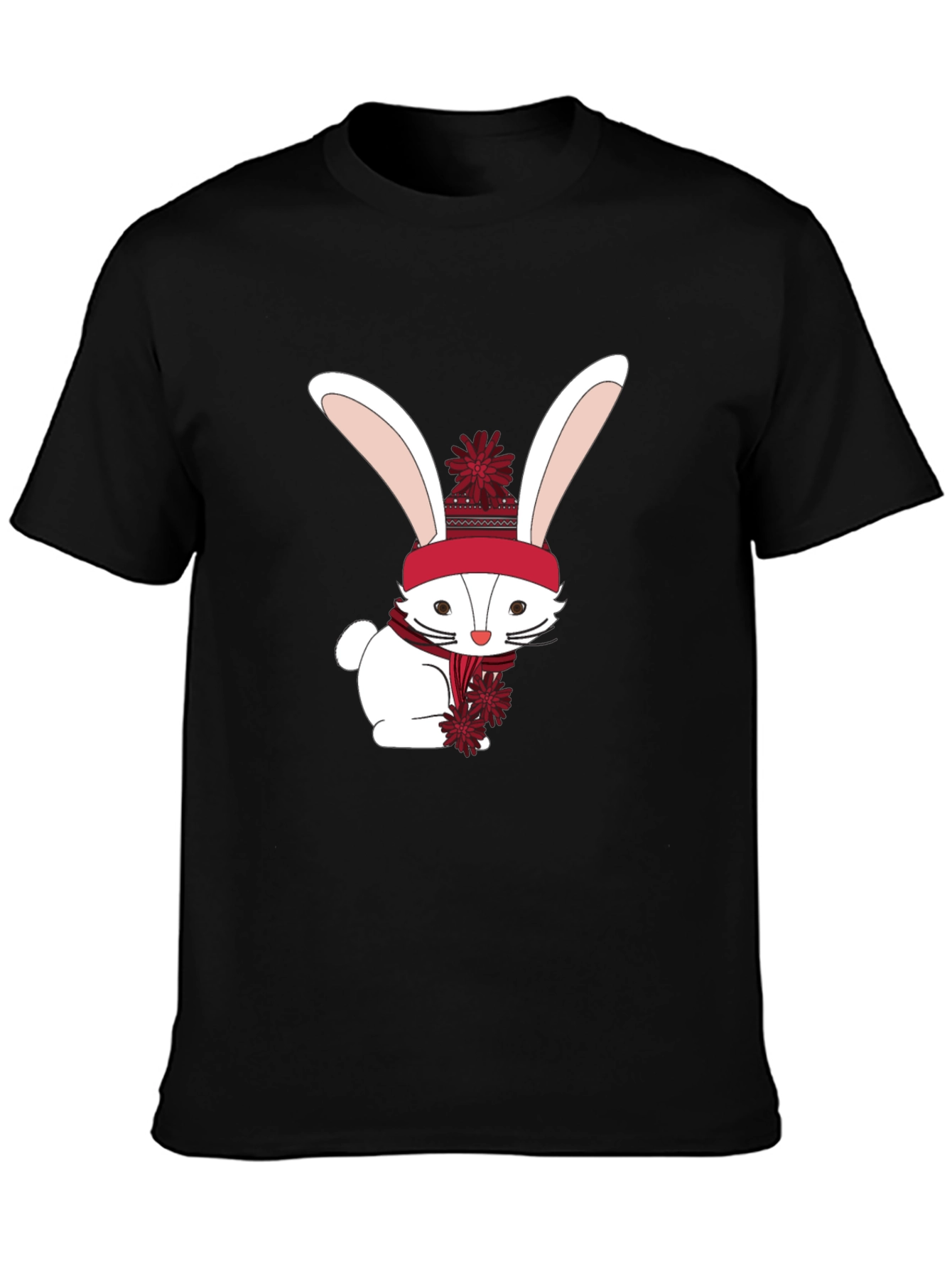 Winter Bunny Graphic Tee - Soft Cotton
