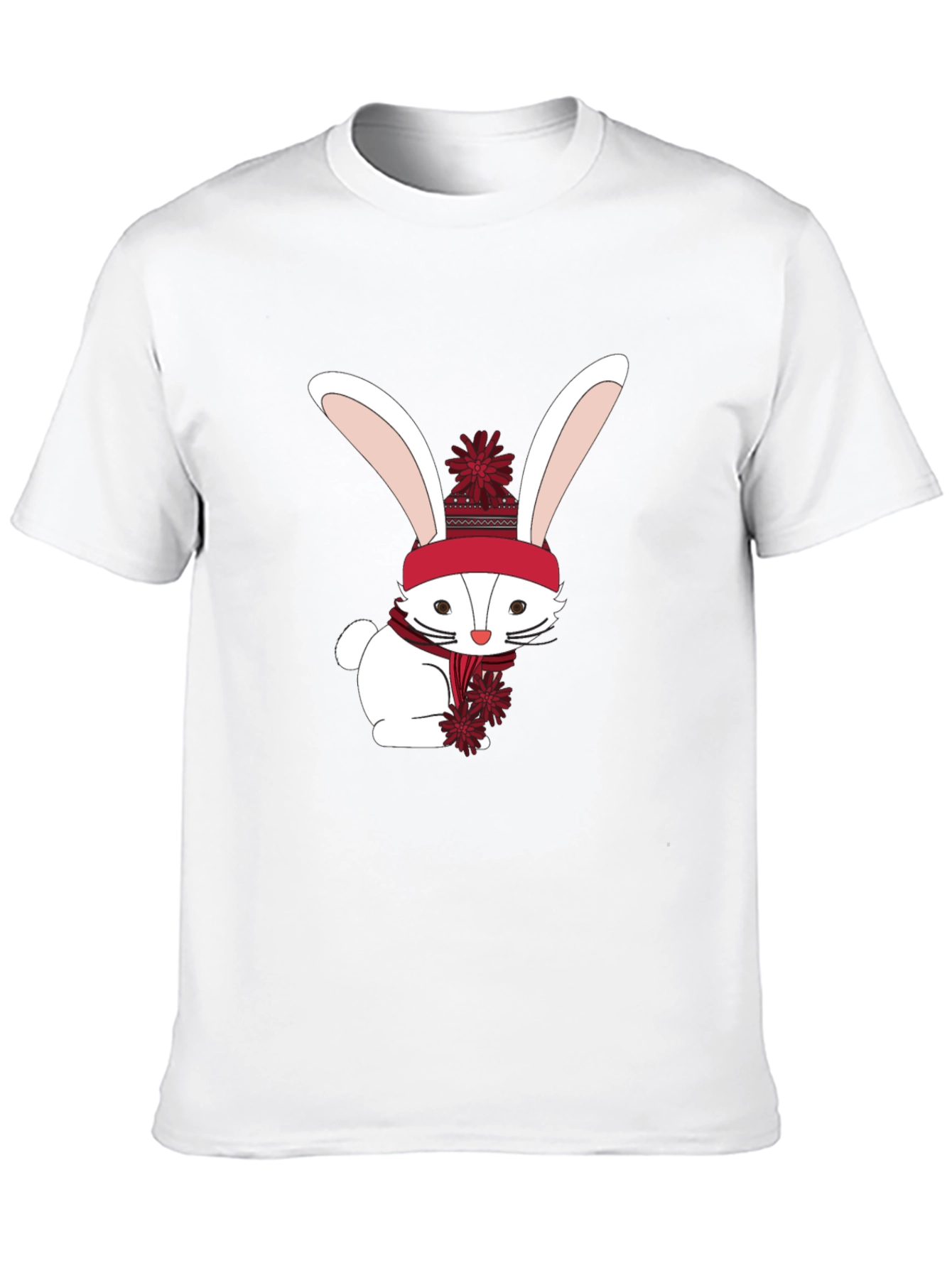Winter Bunny Graphic Tee - Soft Cotton