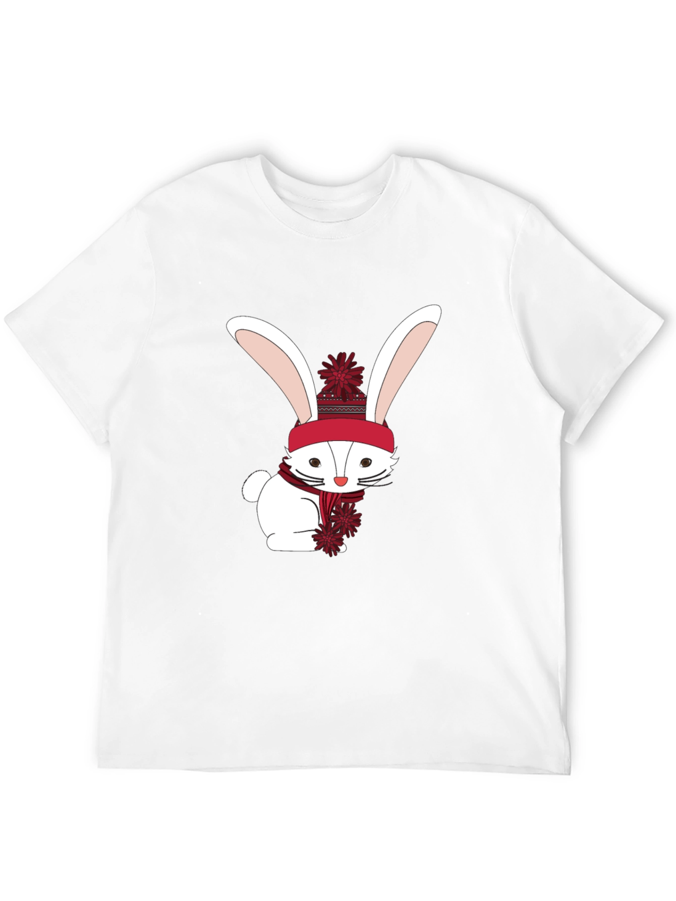 Winter Bunny Graphic Tee - Soft Cotton