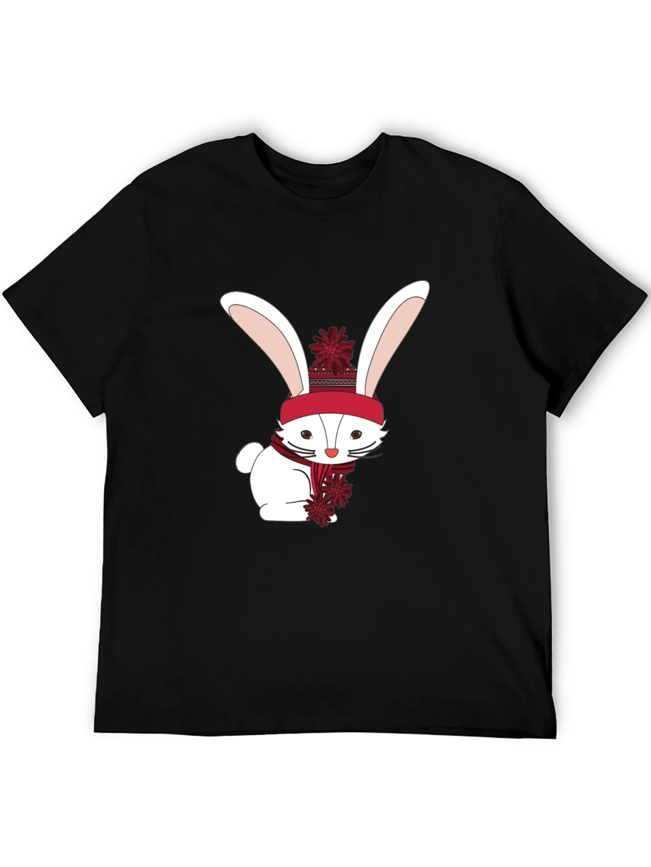 Winter Bunny Graphic Tee - Soft Cotton