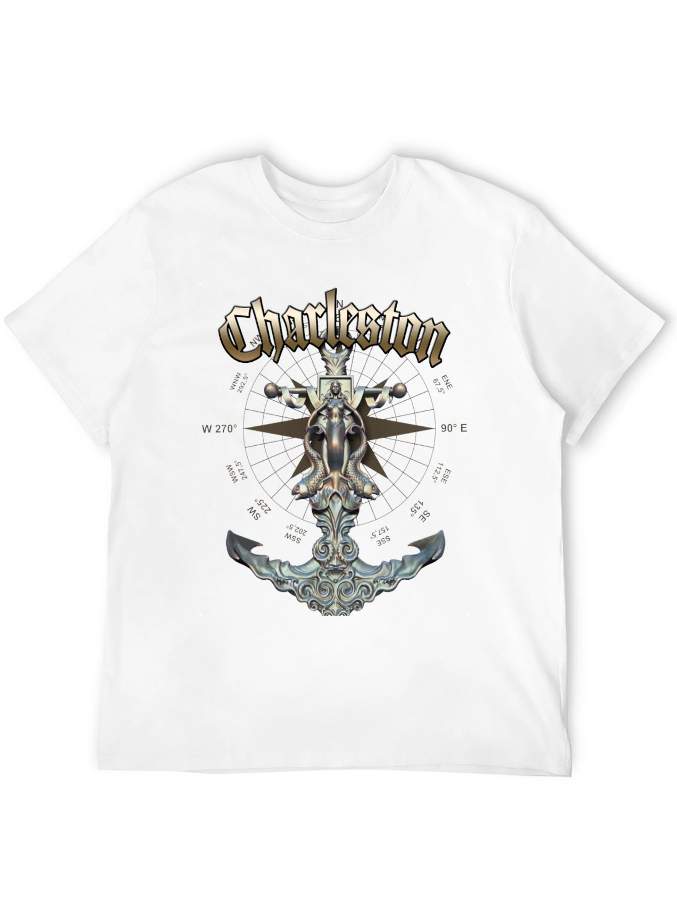 Charleston Anchor T-Shirt - Nautical Compass Design