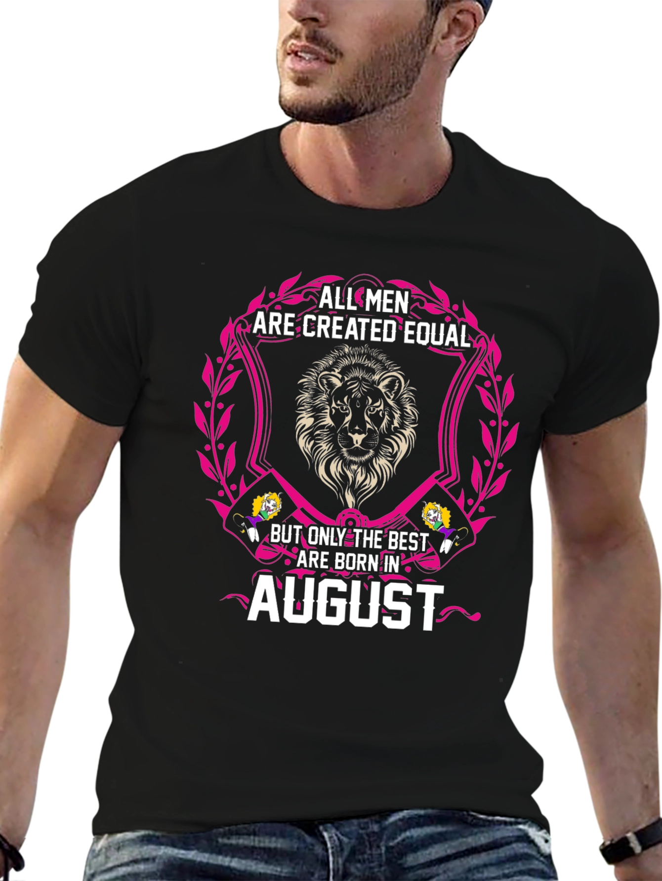 August Mens T-Shirt - Lion Design