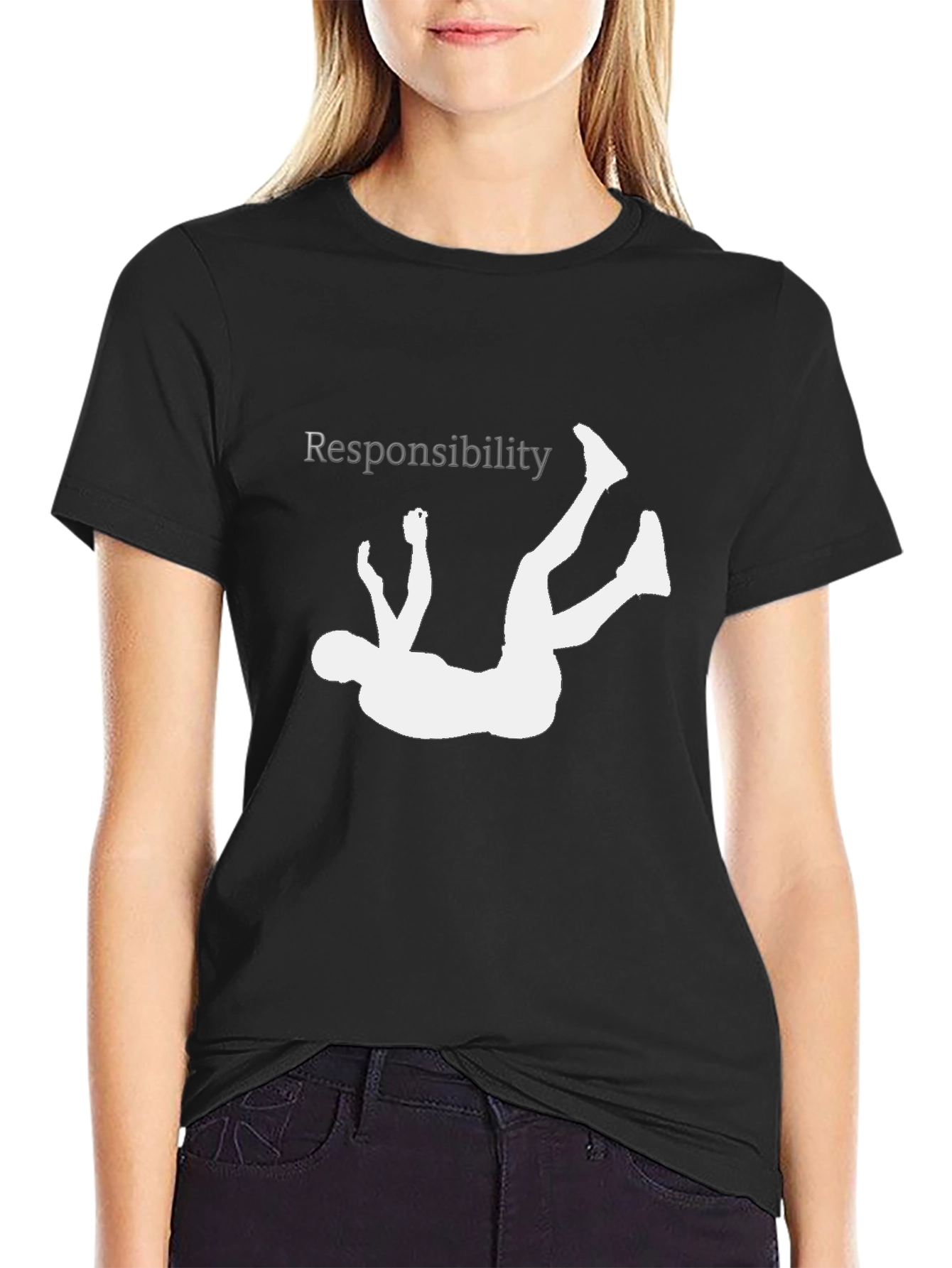 Responsibility Falling T-Shirt - Black