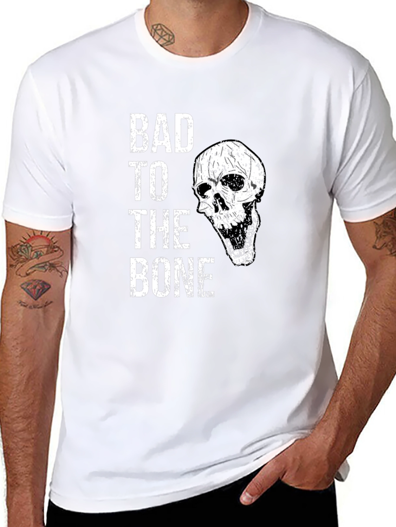 Bad to the Bone Skull Graphic Tee