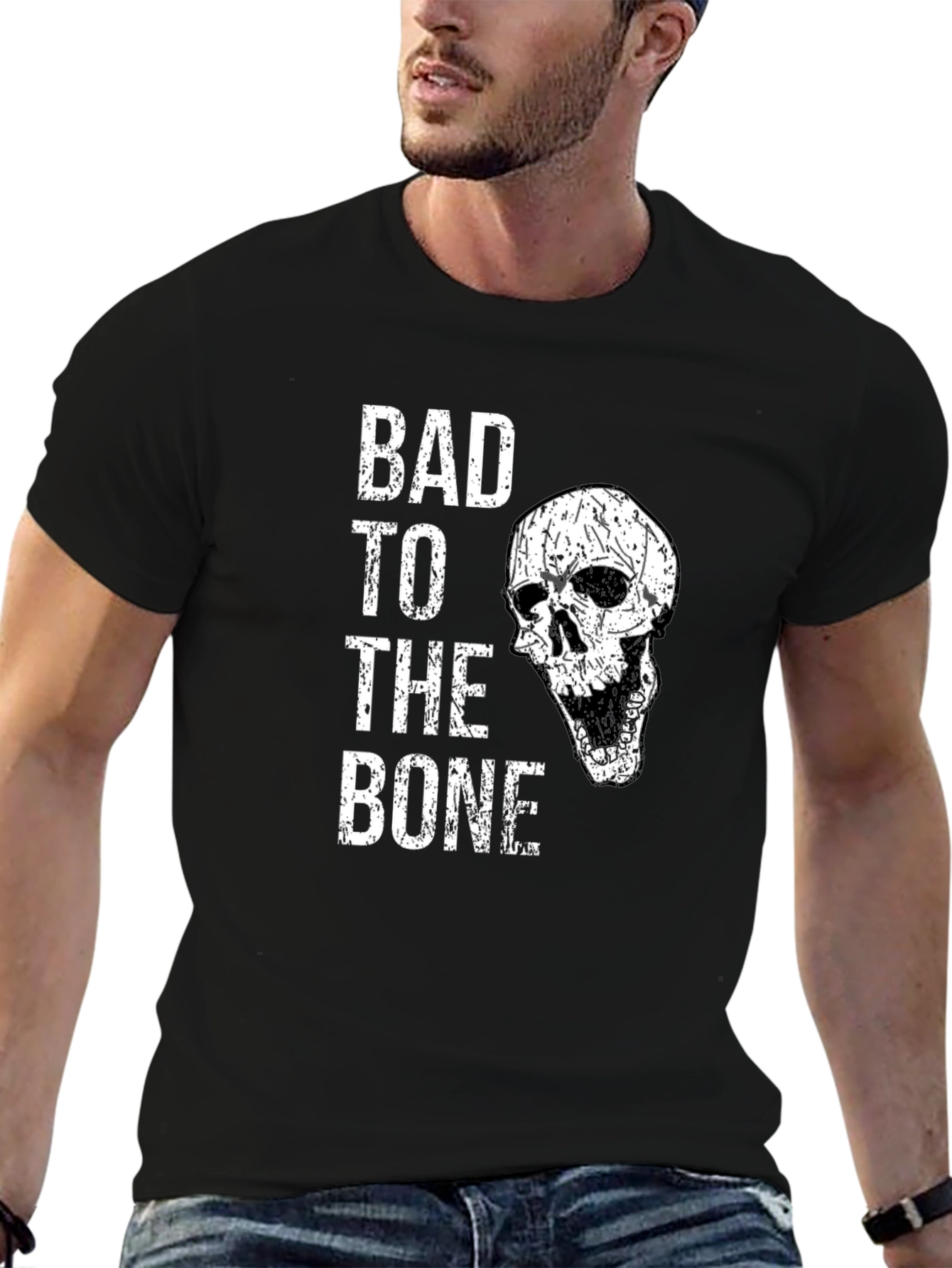 Bad to the Bone Skull Graphic Tee