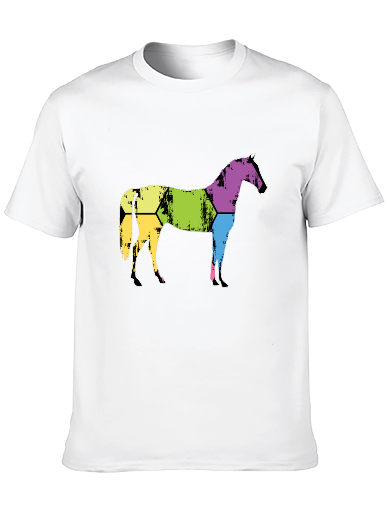 Abstract Horse Graphic Tee - Mens Black T-Shirt