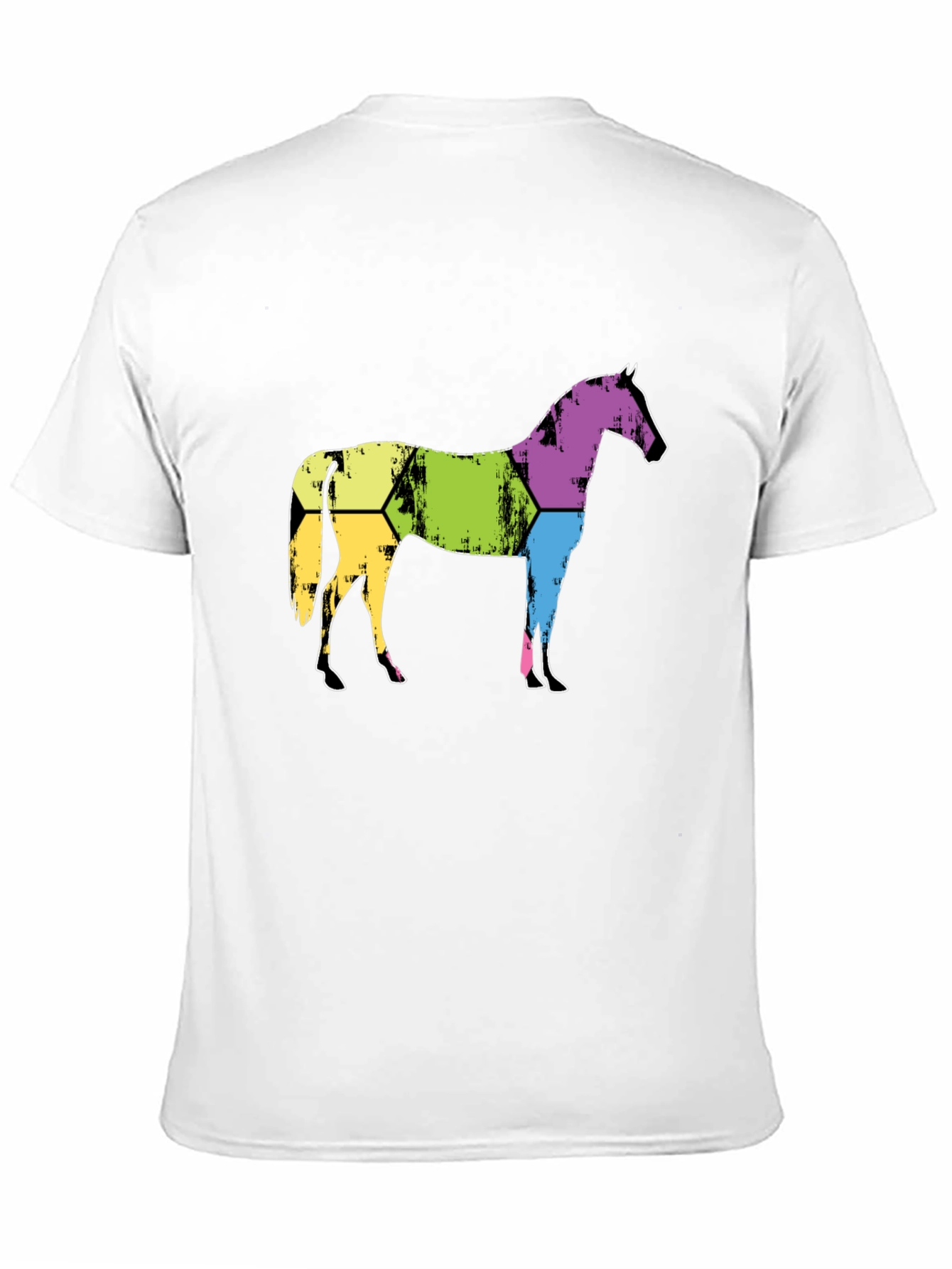 Abstract Horse Graphic Tee - Mens Black T-Shirt