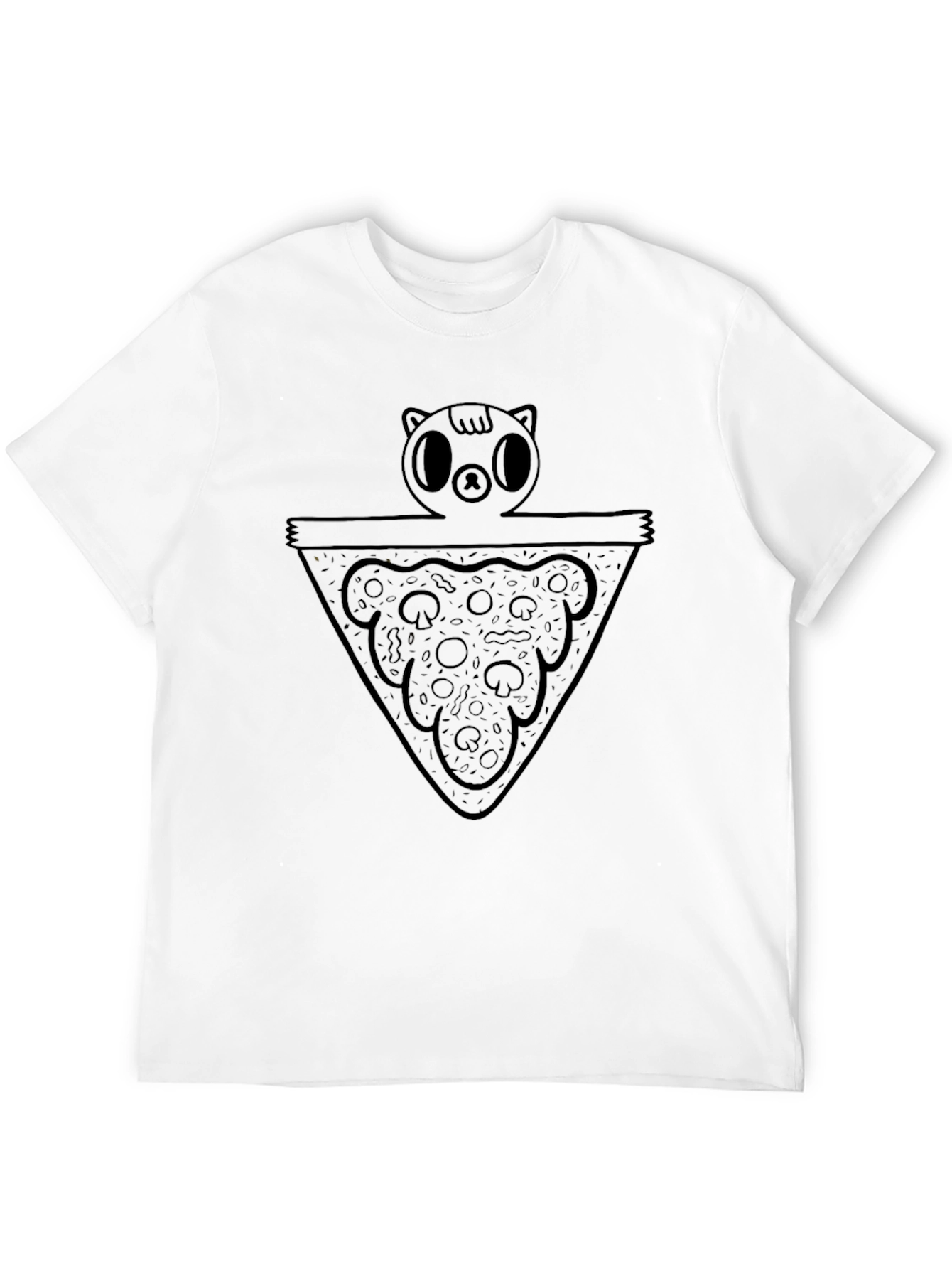 Pizza Cat Graphic Black Tee