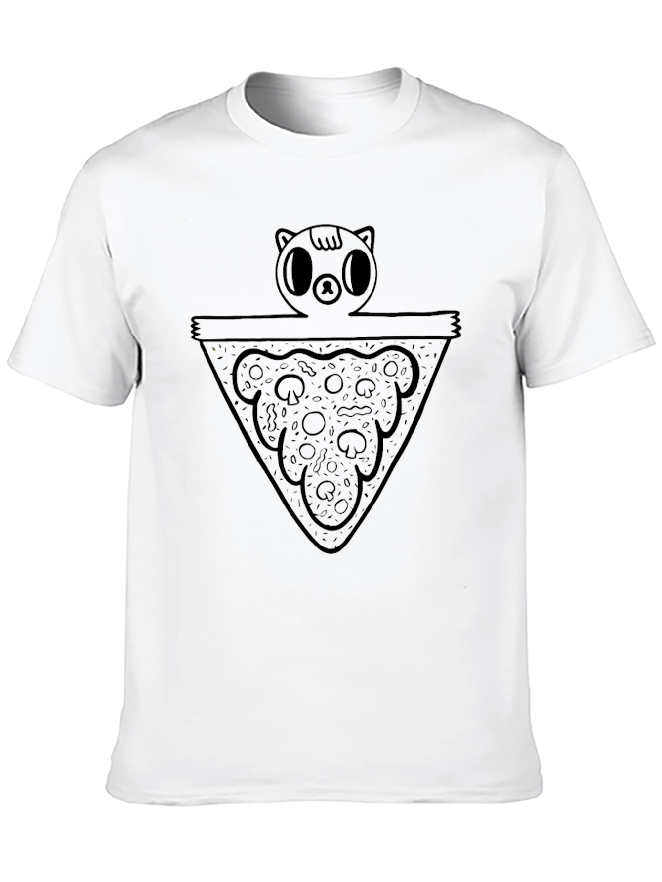 Pizza Cat Graphic Black Tee