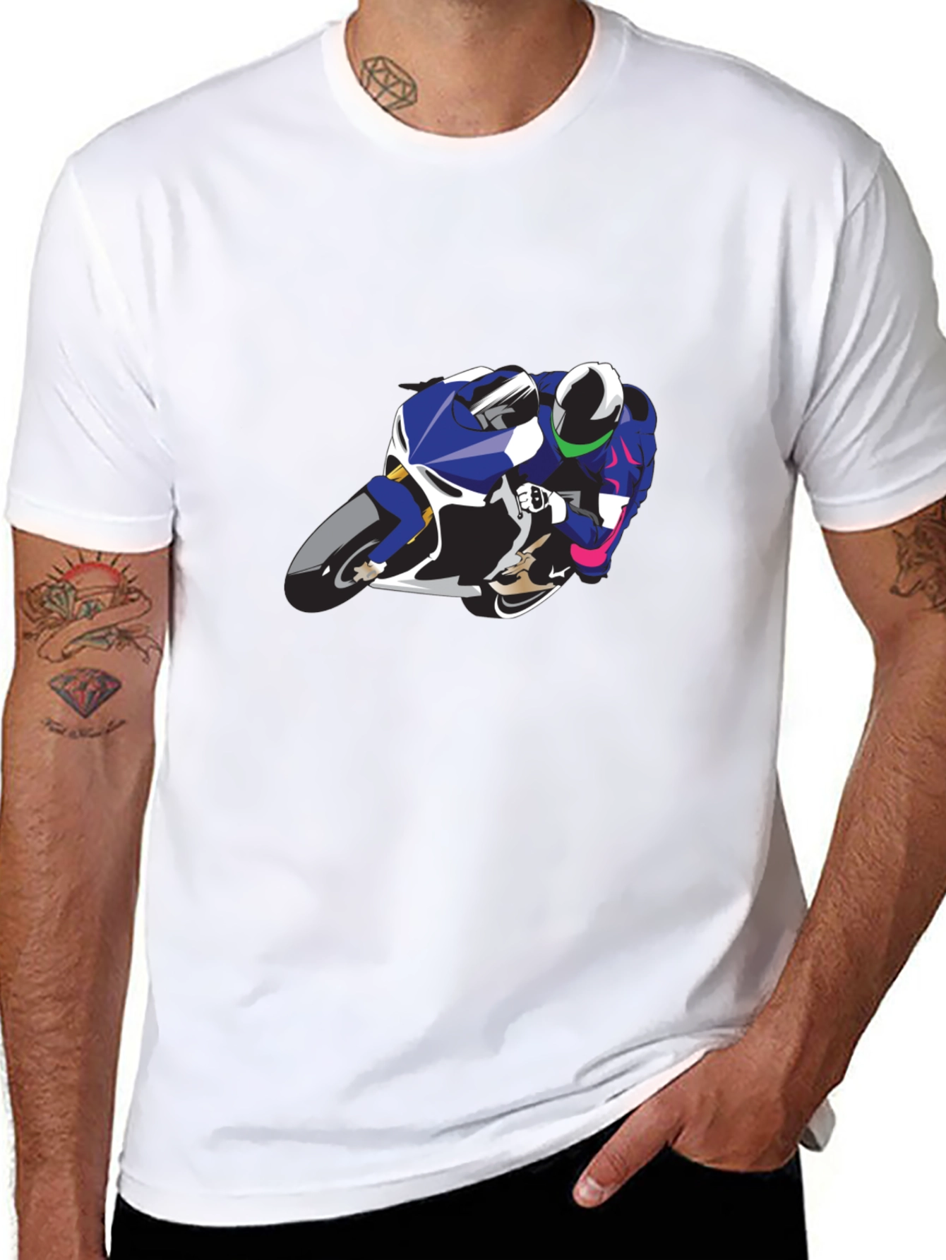 Motorcycle Graphic Tee - Black