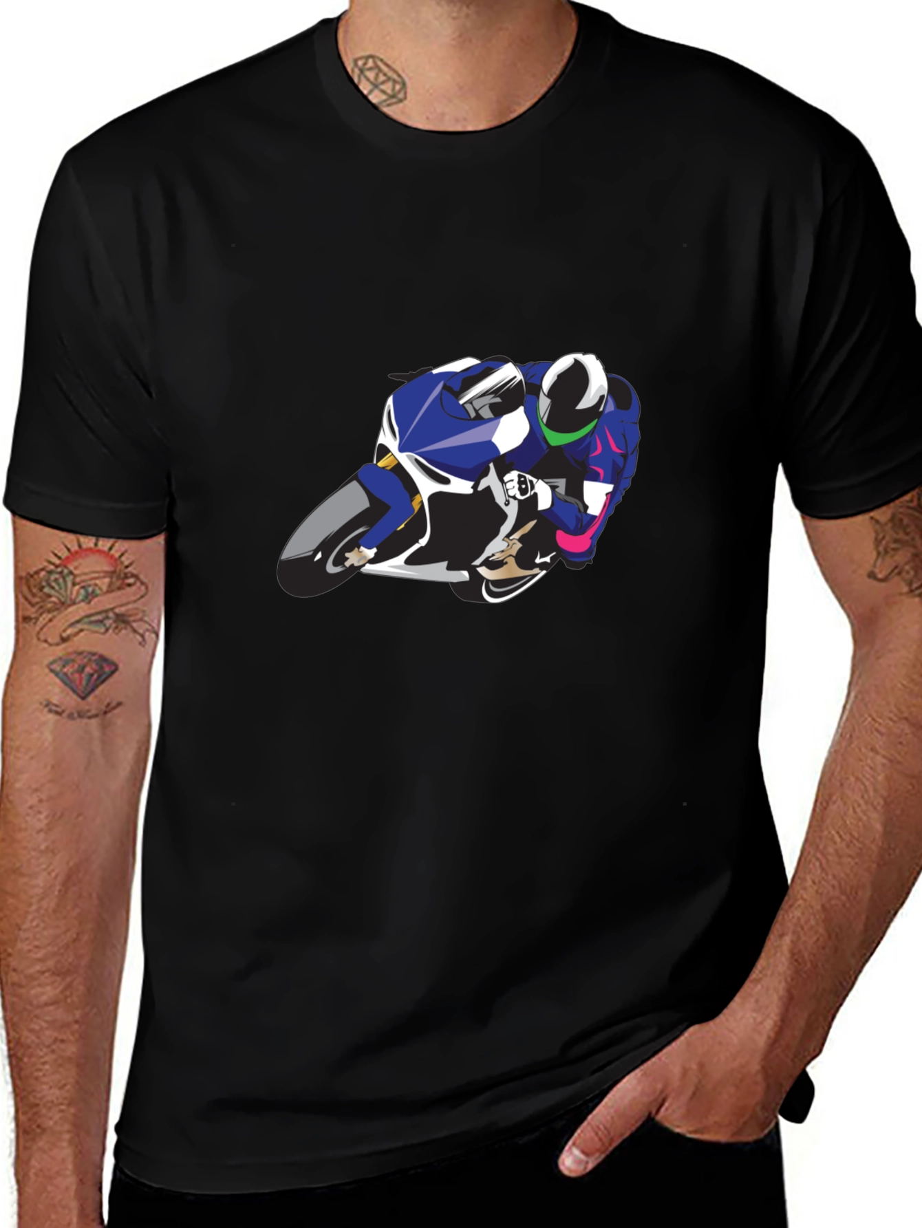 Motorcycle Graphic Tee - Black