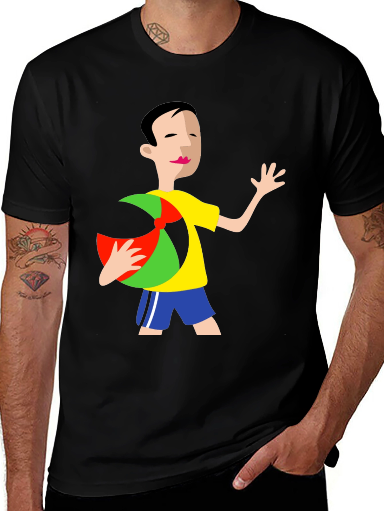 Cartoon Graphic Black T-Shirt