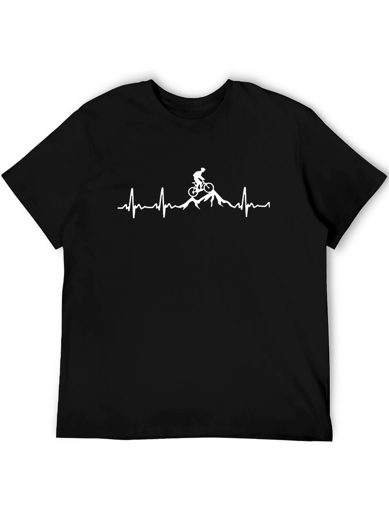 Mountain Biking Heartbeat Graphic T-Shirt