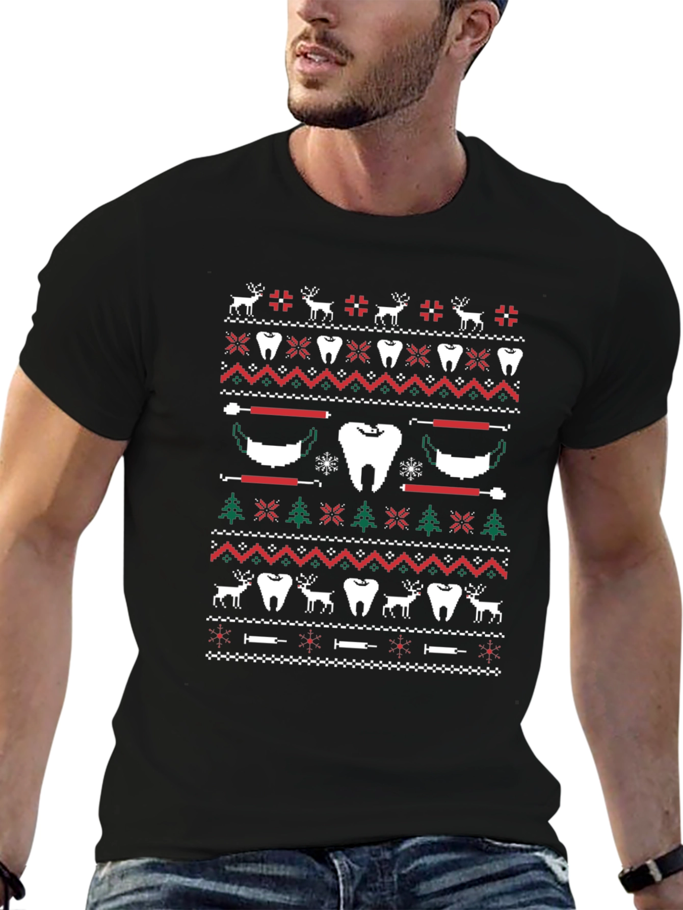 Festive Dental Ugly Christmas Sweater T-Shirt