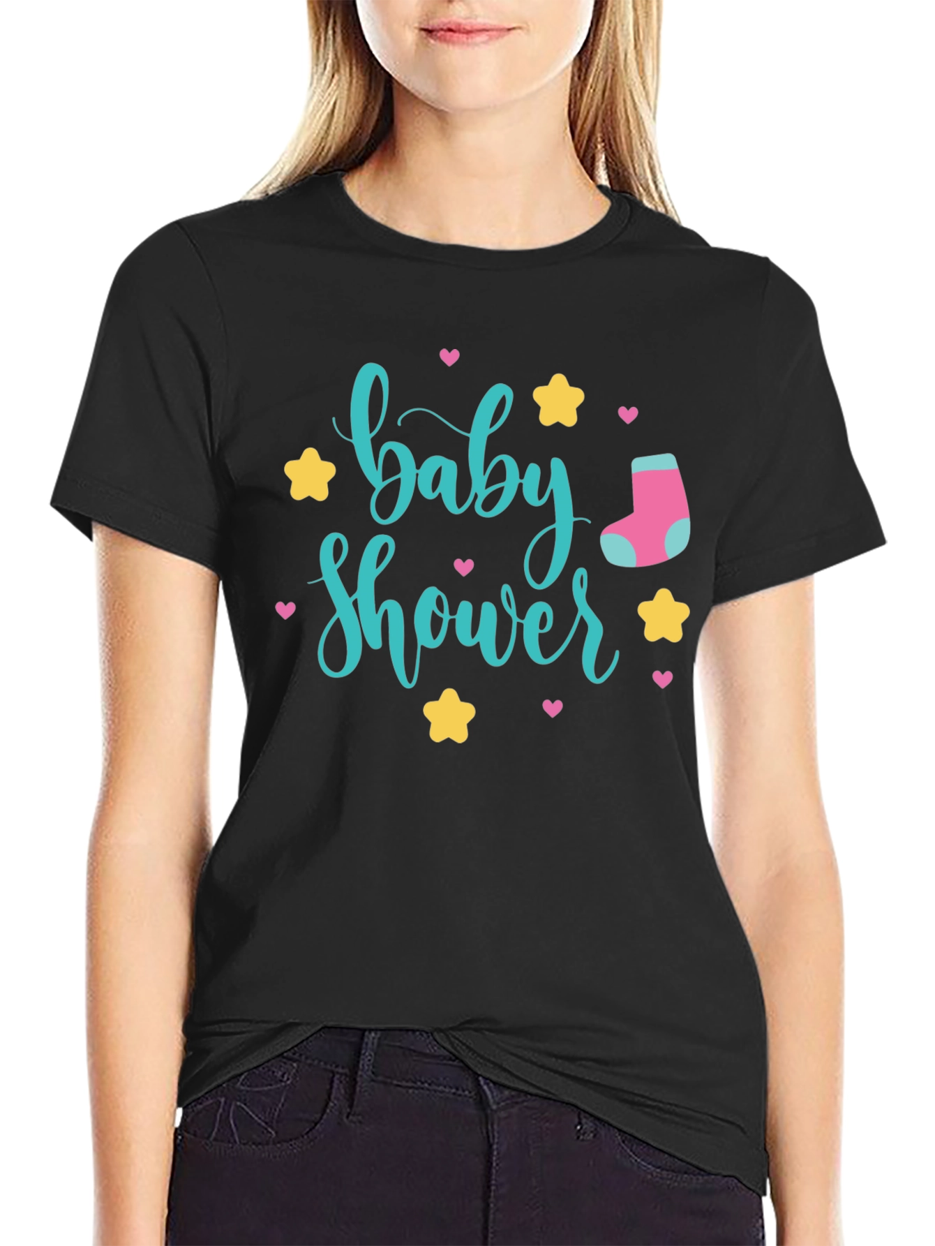 Baby Shower Graphic Tee - Unisex Black T-Shirt