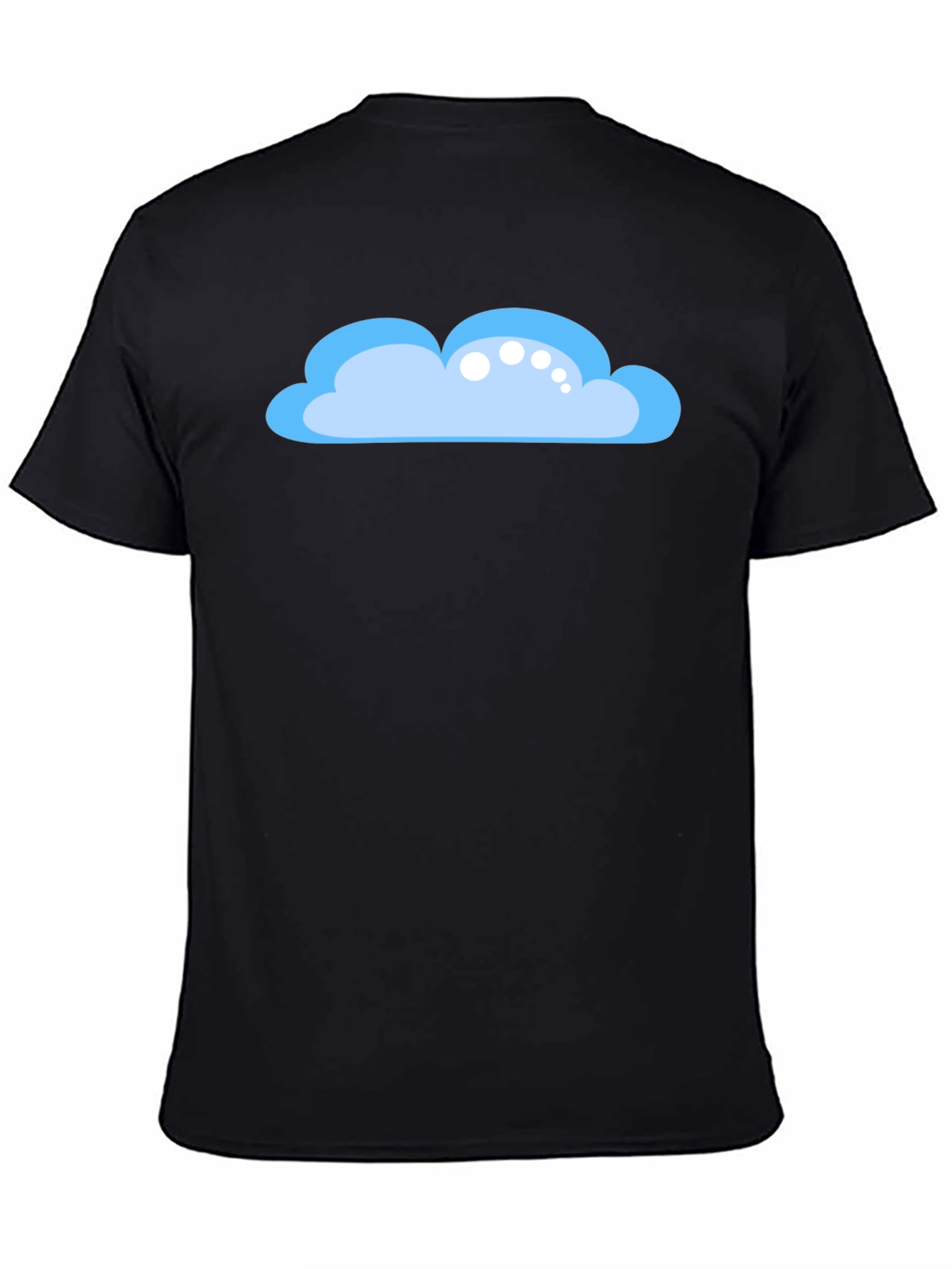 Cartoon Cloud Black T-Shirt - Weather Fun
