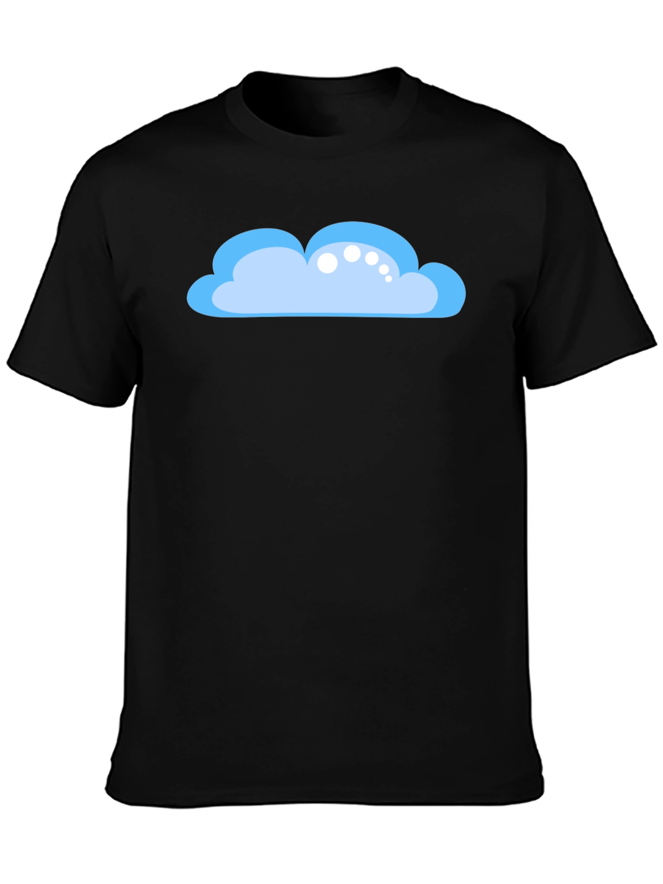 Cartoon Cloud Black T-Shirt - Weather Fun