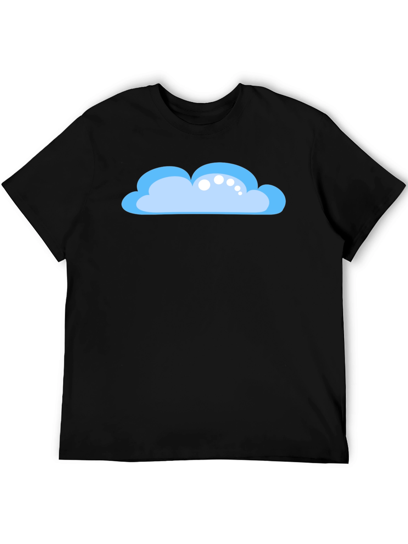 Cartoon Cloud Black T-Shirt - Weather Fun