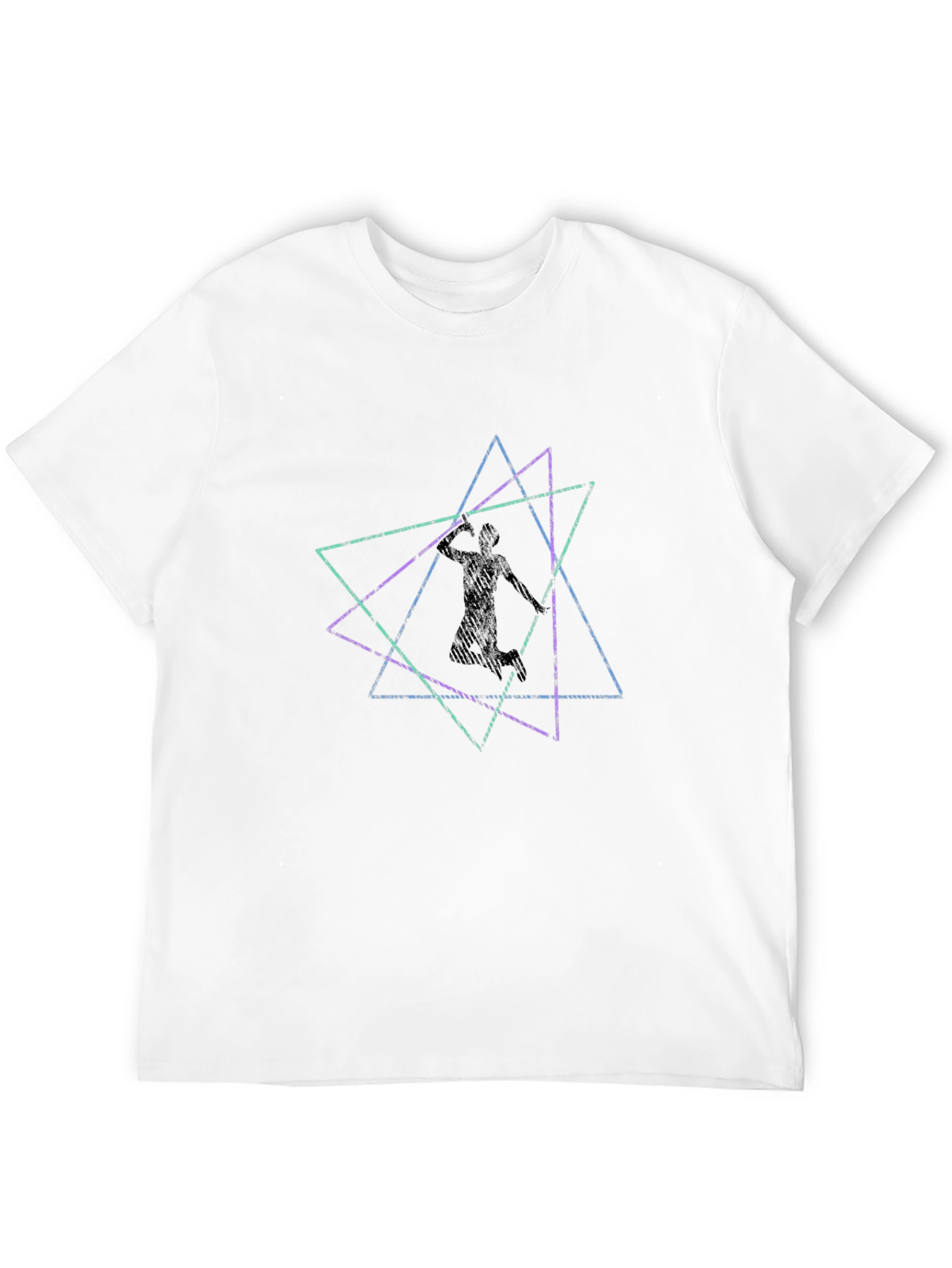 Geometric Athlete Graphic Black Tee