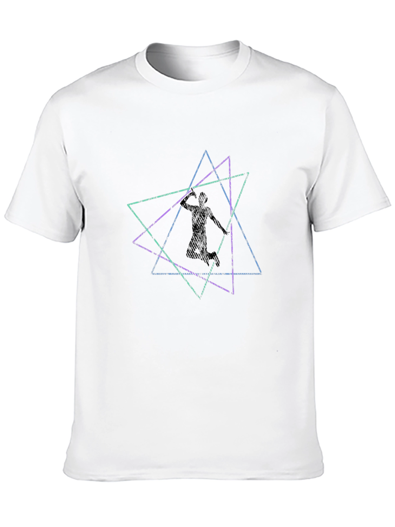 Geometric Athlete Graphic Black Tee