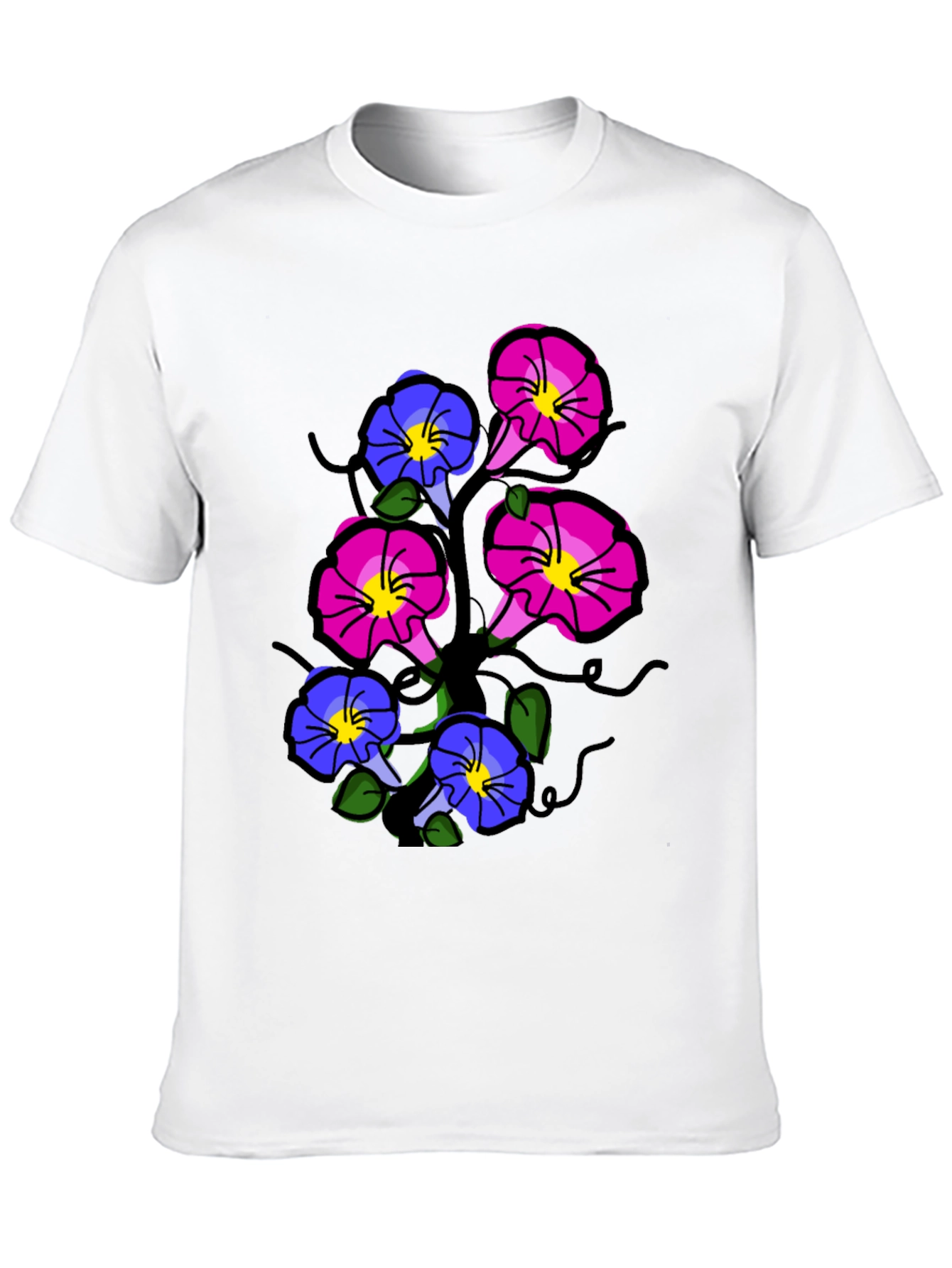 Floral Print T-Shirt - Unique Flower Design