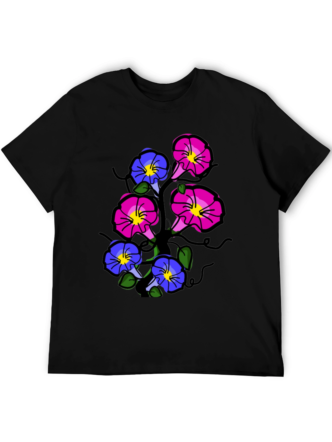 Floral Print T-Shirt - Unique Flower Design