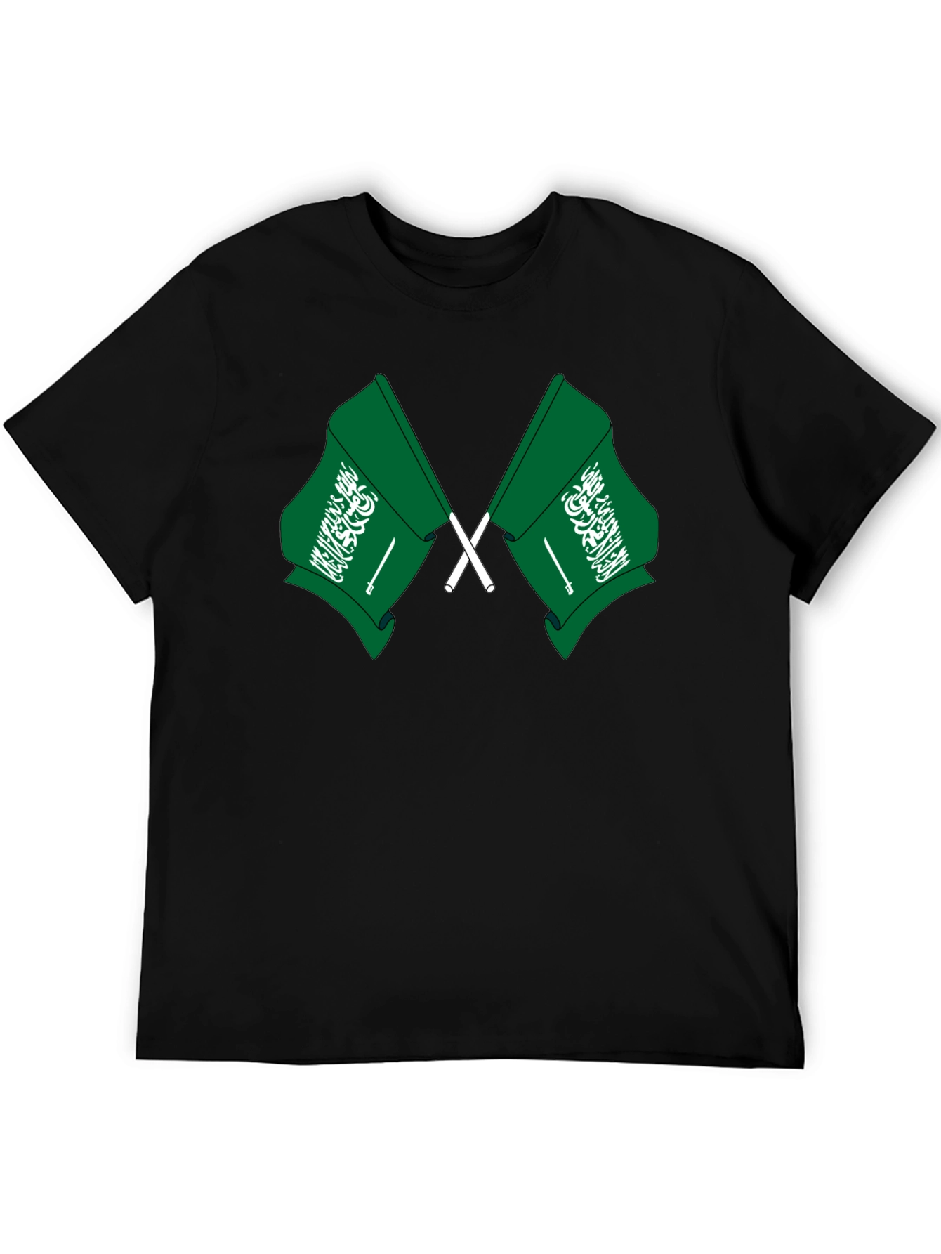 Saudi Arabia Flag T-Shirt - Black Cotton Tee