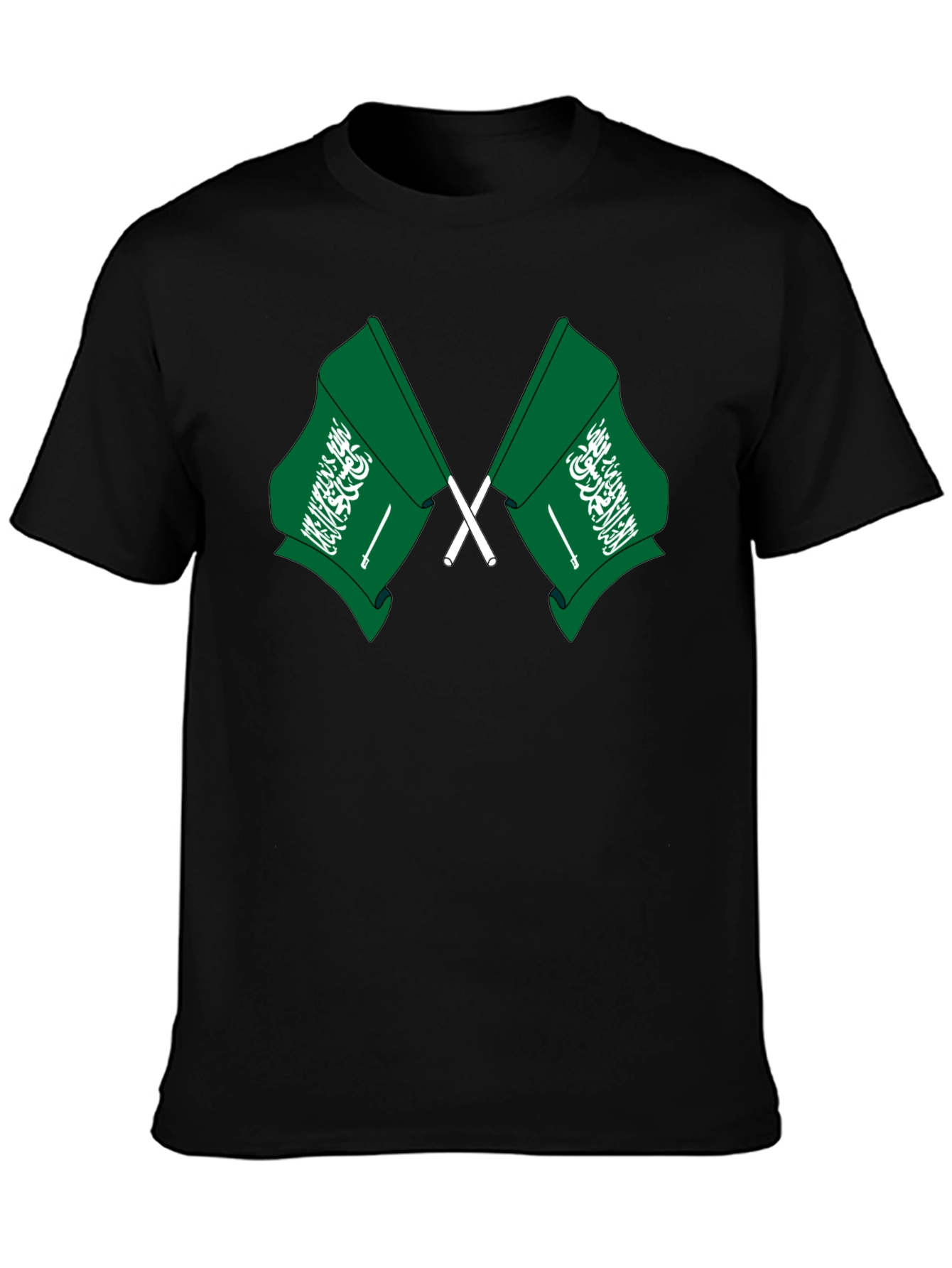 Saudi Arabia Flag T-Shirt - Black Cotton Tee
