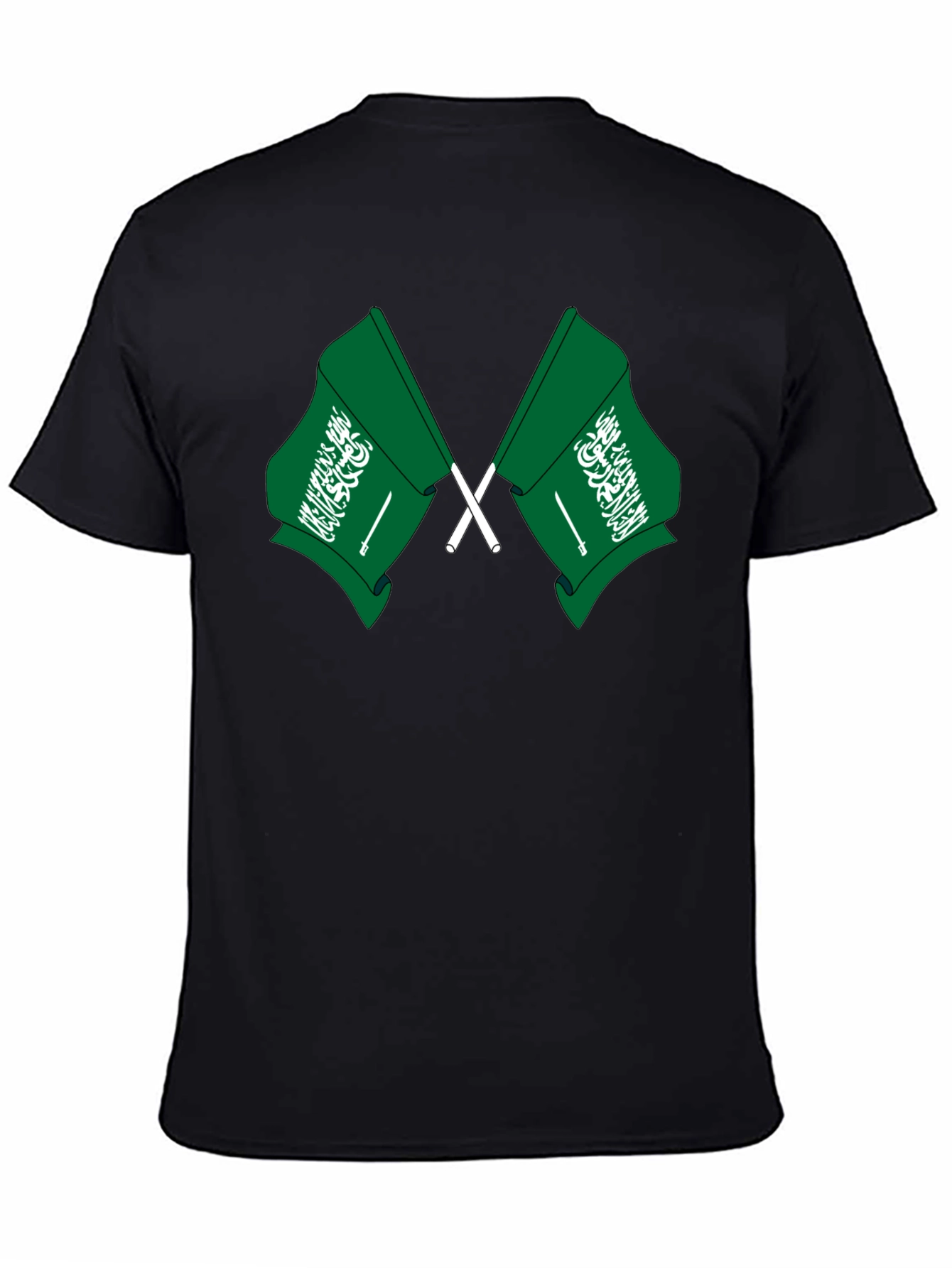 Saudi Arabia Flag T-Shirt - Black Cotton Tee
