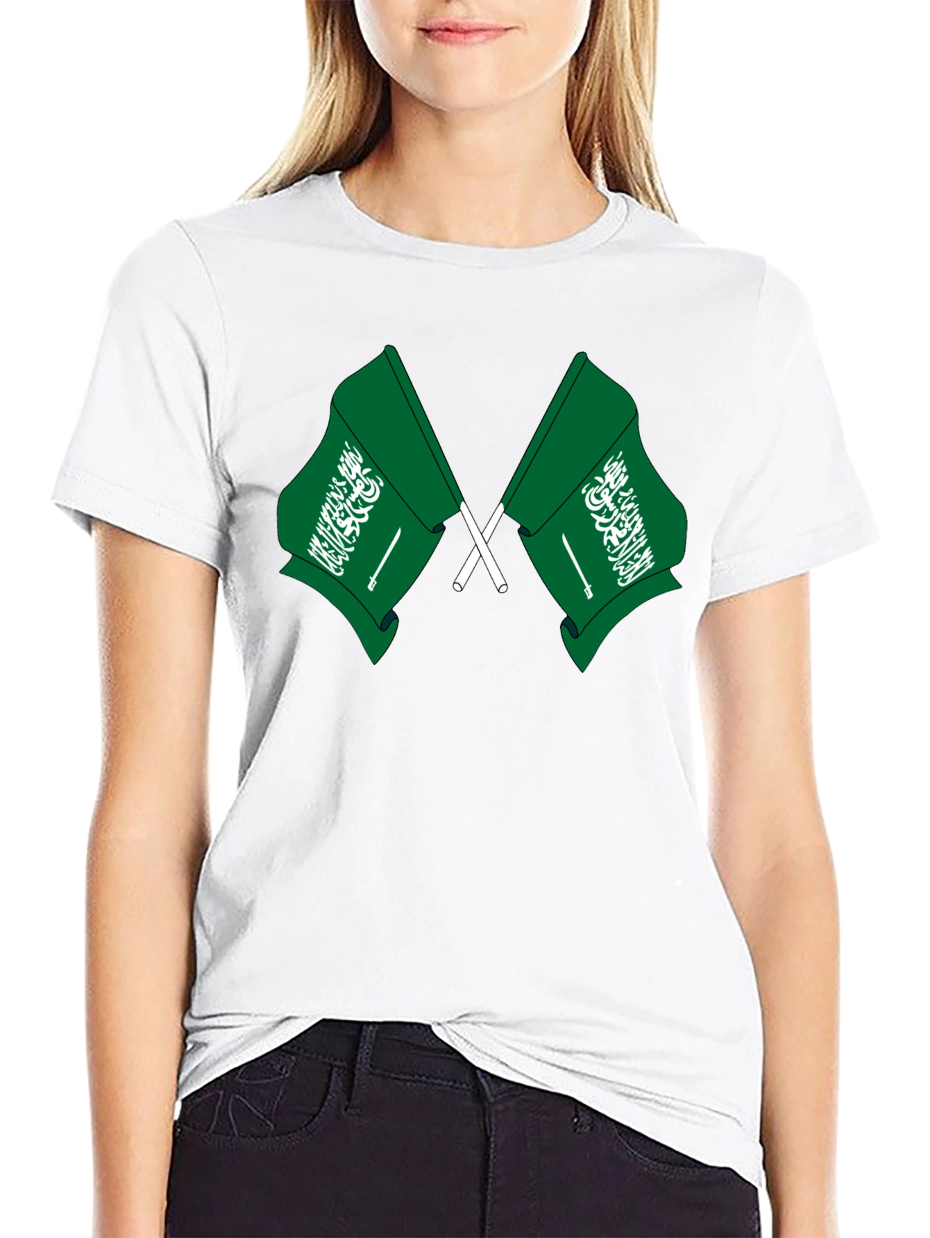 Saudi Arabia Flag T-Shirt - Black Cotton Tee