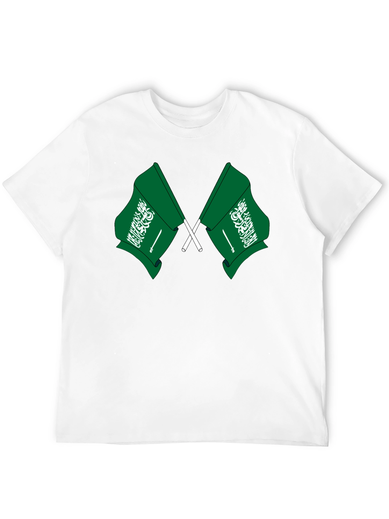 Saudi Arabia Flag T-Shirt - Black Cotton Tee