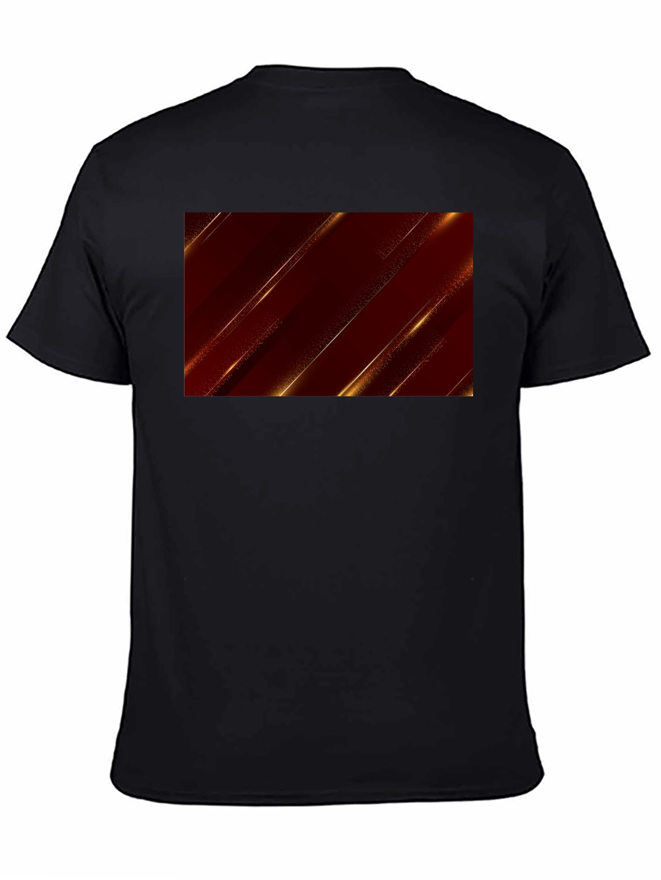 Sleek Black Tee with Modern Geometric Design