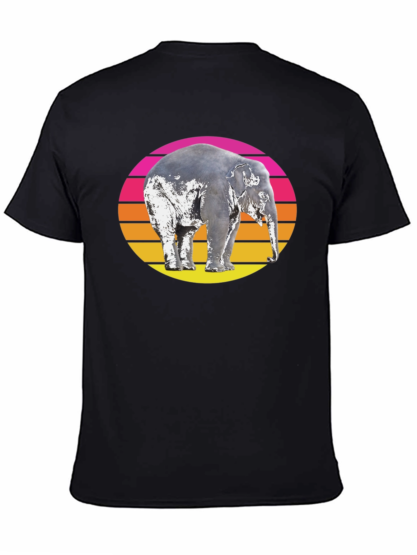 Retro Elephant Sunset Graphic T-Shirt